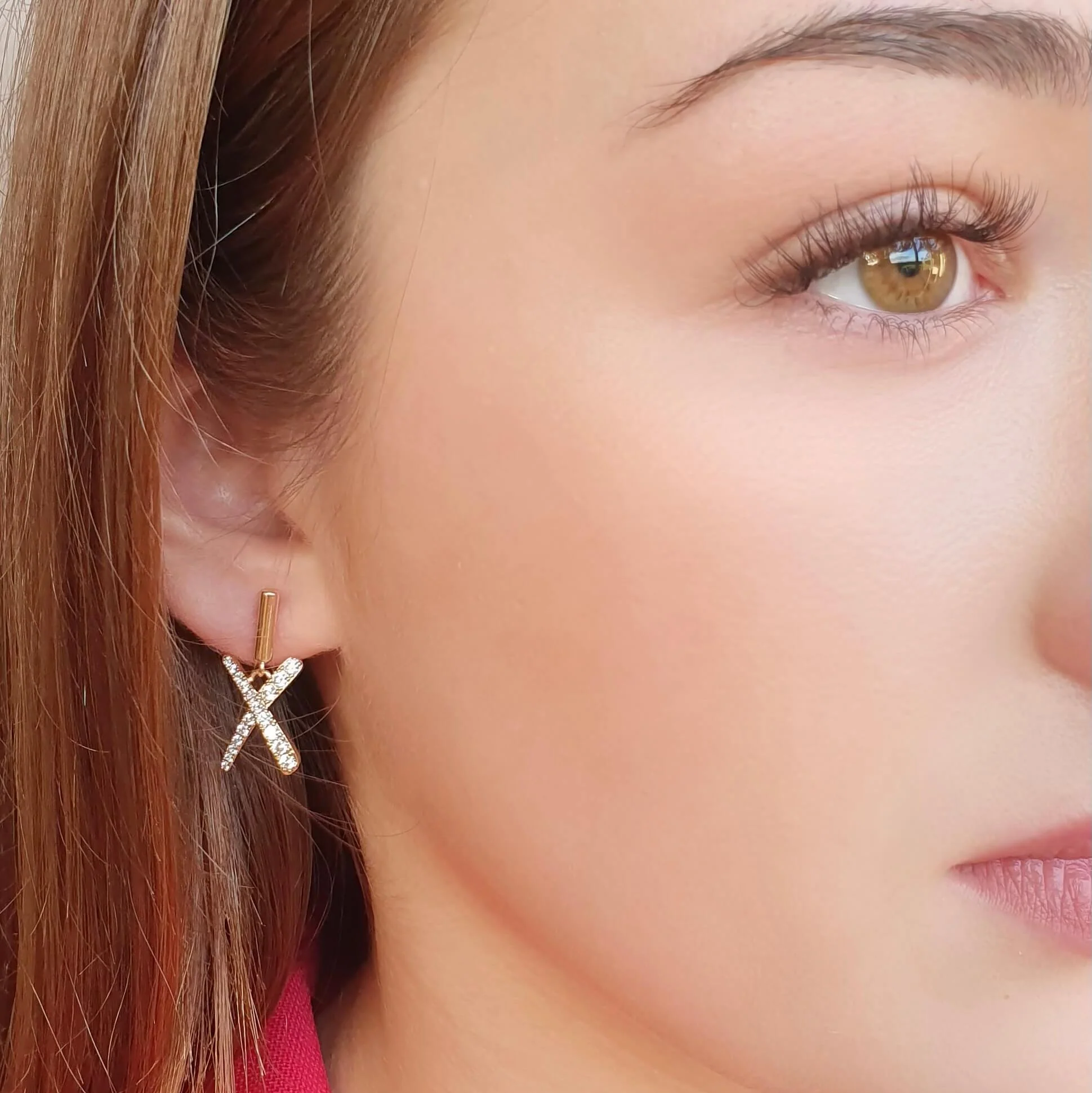 Absolute Kisses Gold Drop Earrings - Image 2