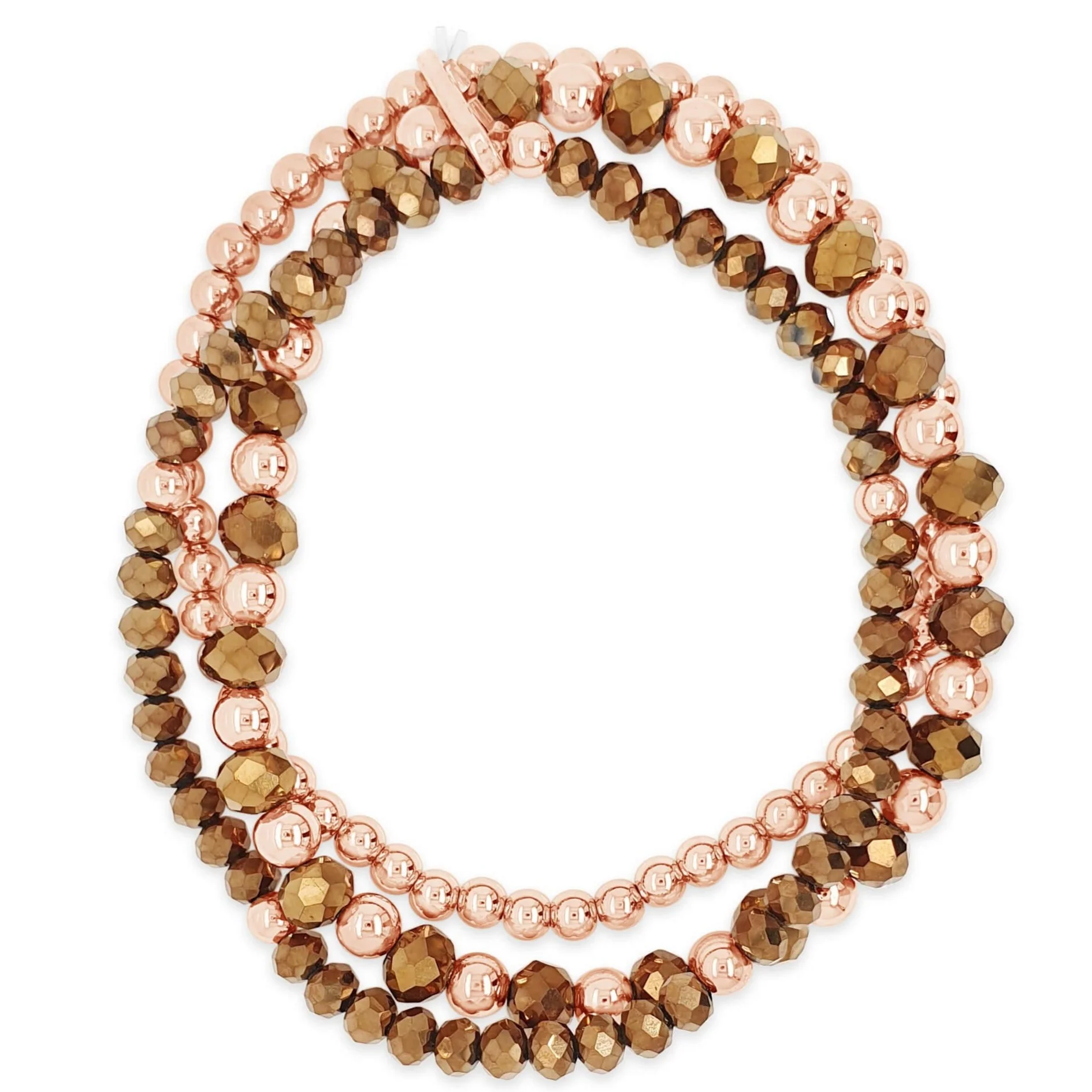 Absolute Rose Gold & Bronze Triple Bead Bracelet