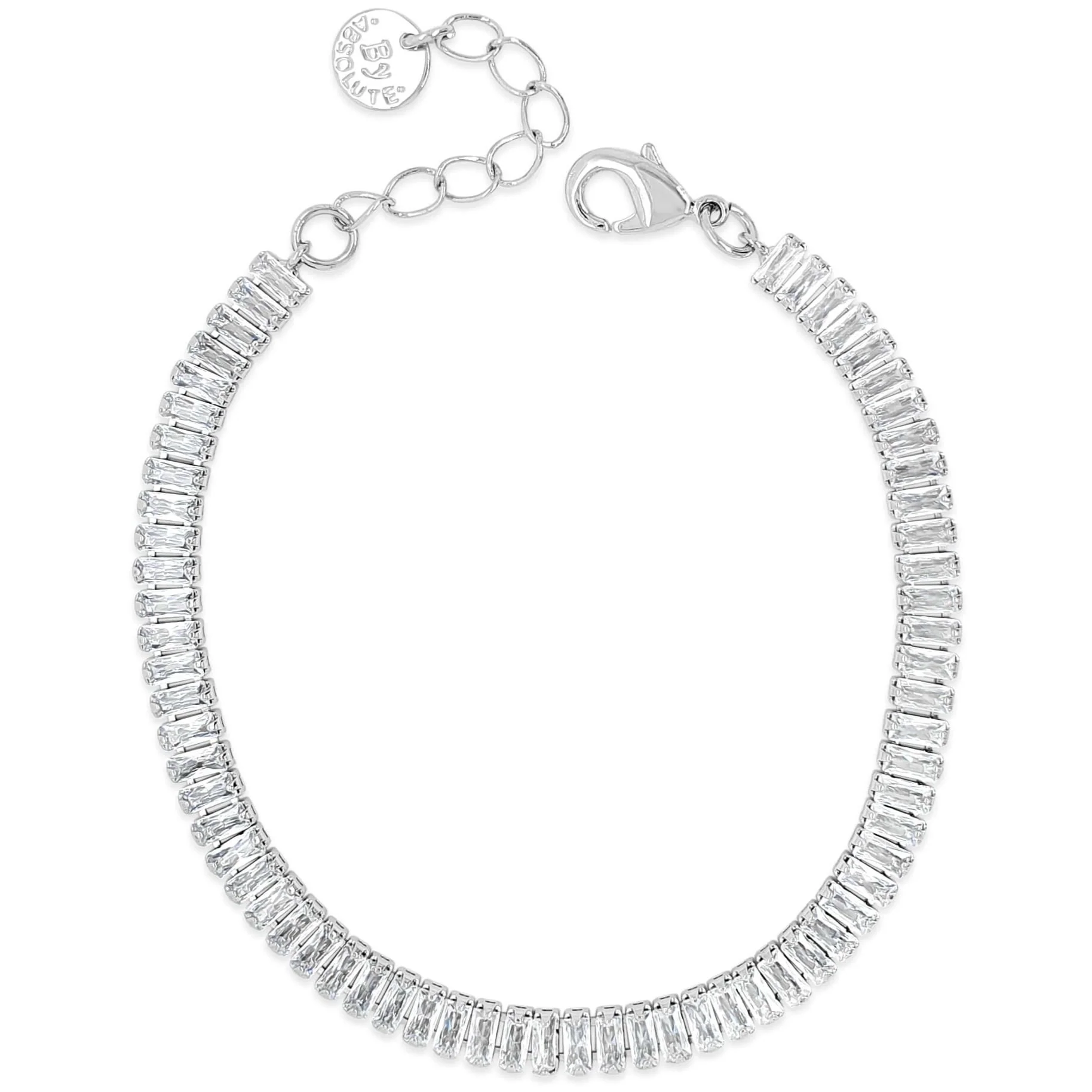 Absolute Silver & Clear Crystal Baguette Bracelet