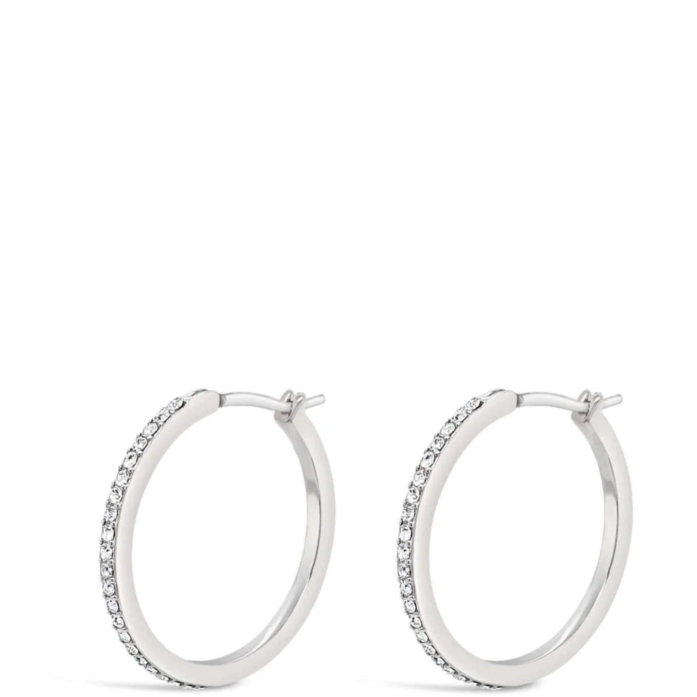 Absolute Silver Crystal Large Hoop Earrings