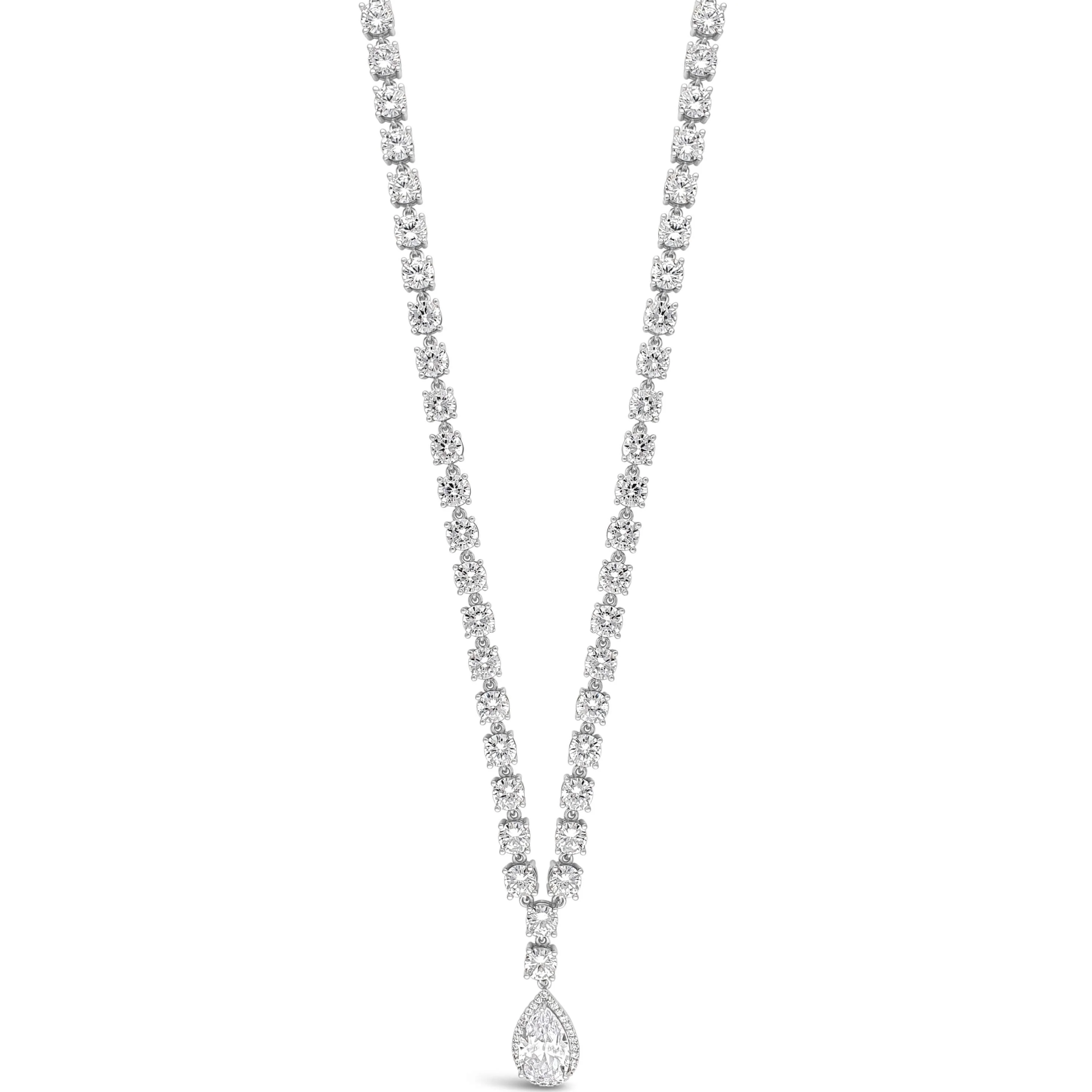 Absolute Silver Elegant Pear Drop Necklace - Image 2