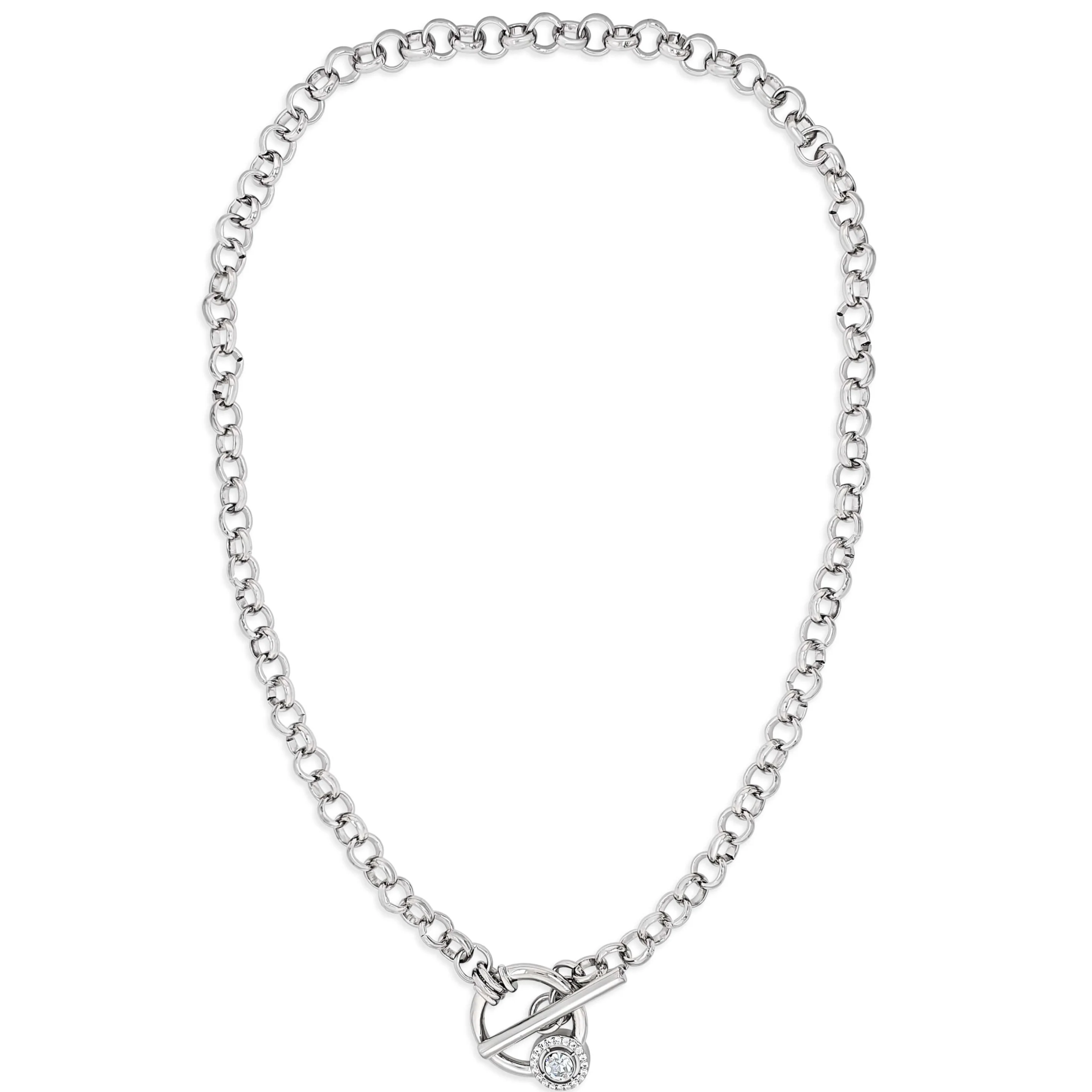 Absolute Silver Halo T Bar Necklace - Image 2