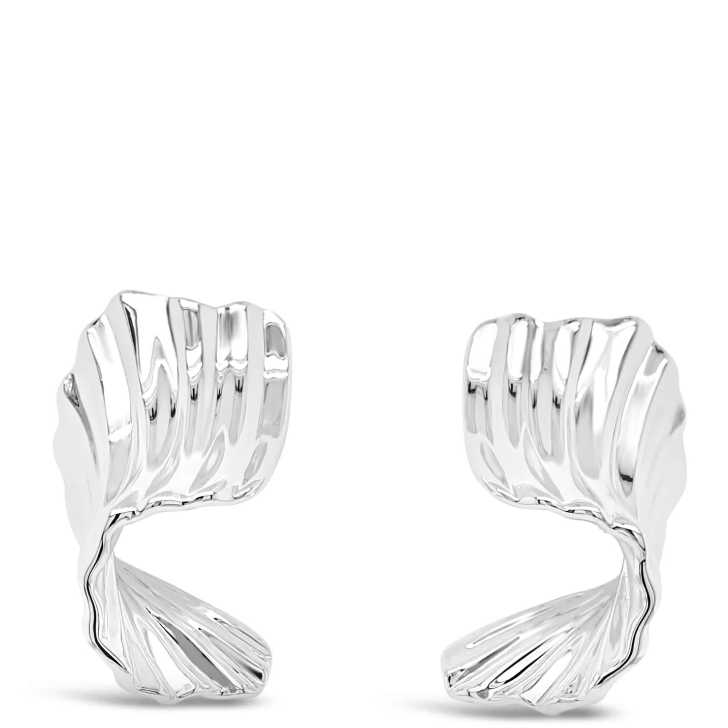 Absolute Silver Irregular Wave Statement Earrings