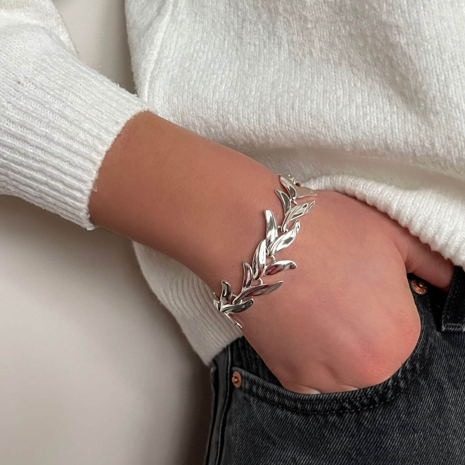 Absolute Silver Leaf Bracelet - Image 2