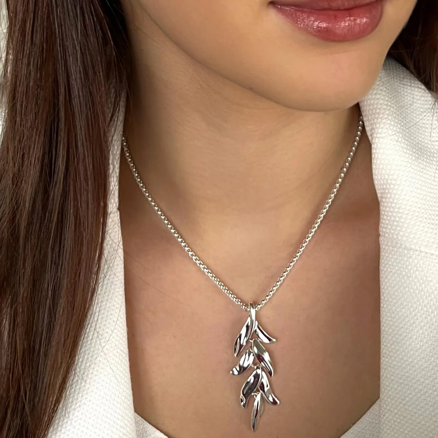 Absolute Silver Leaf Necklace - Image 2