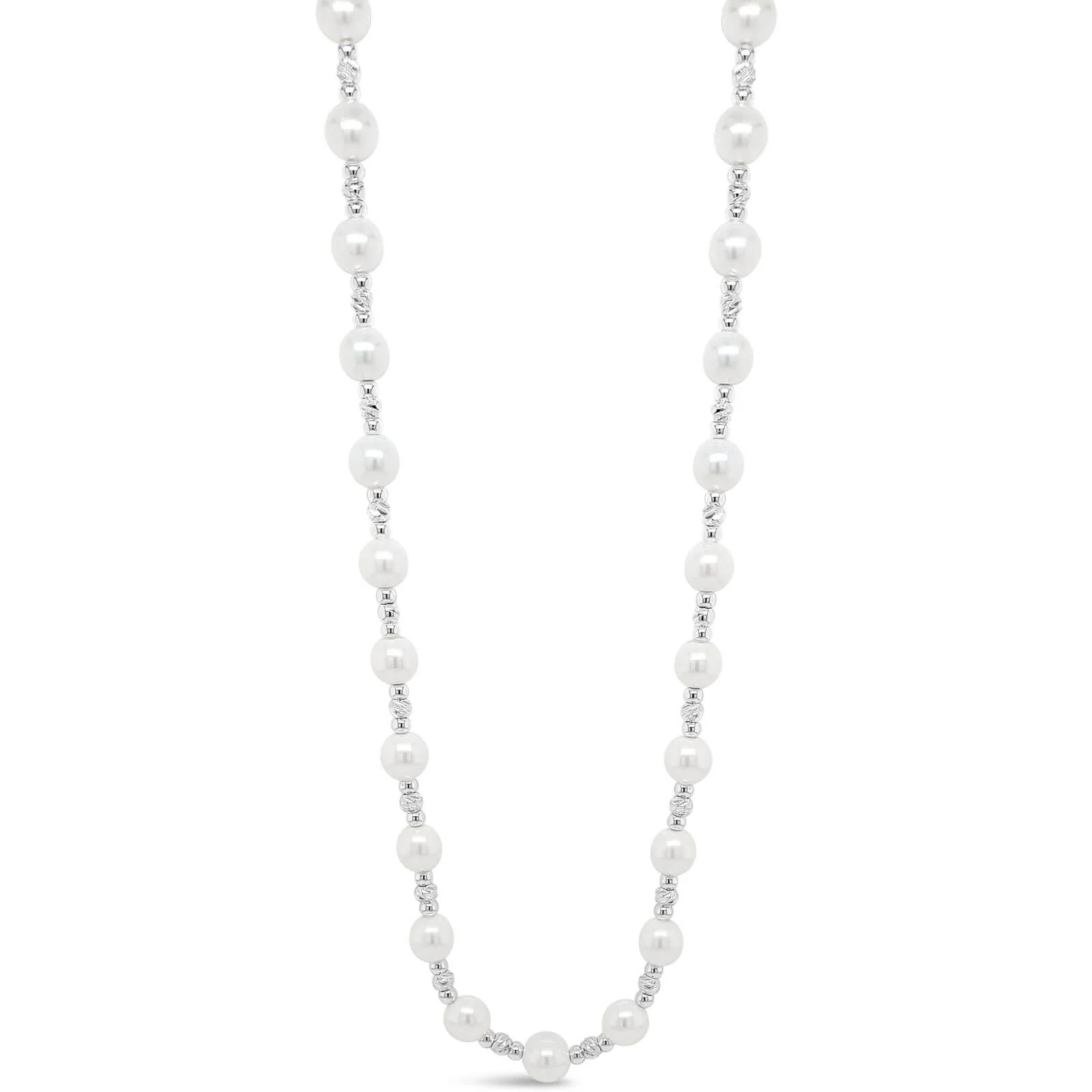 Absolute Silver & Pearl Dainty Bead Necklace