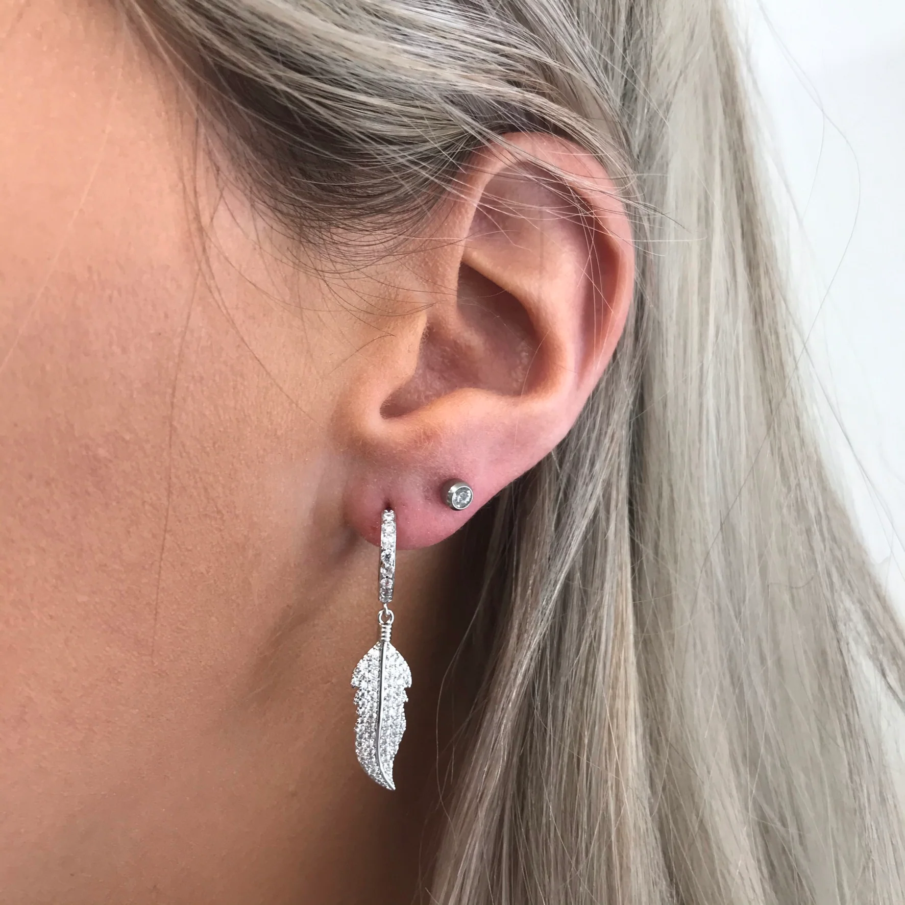 Absolute Floaty Feather Earrings - Silver - Image 5