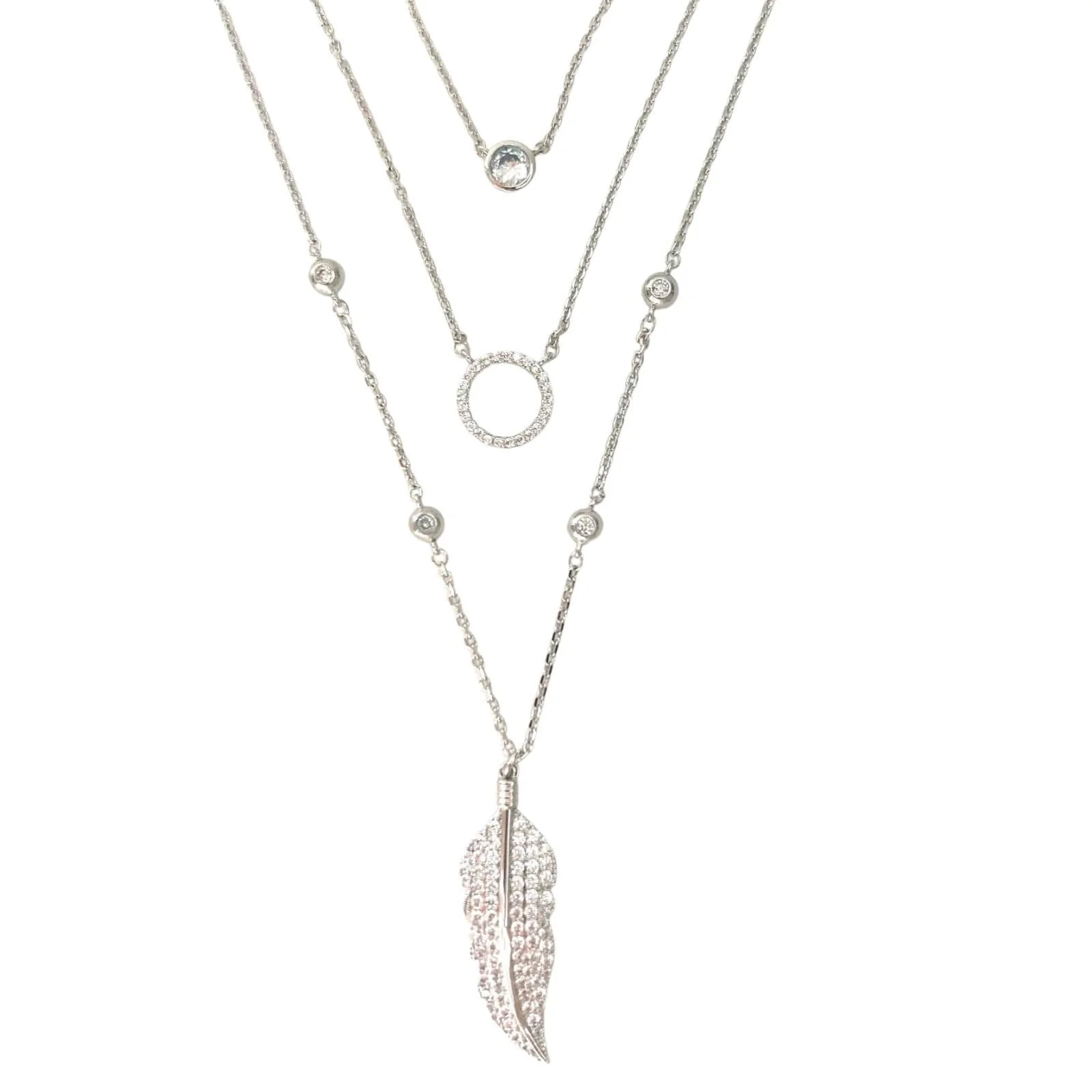 Absolute Floaty Feather Necklace - Silver - Image 2