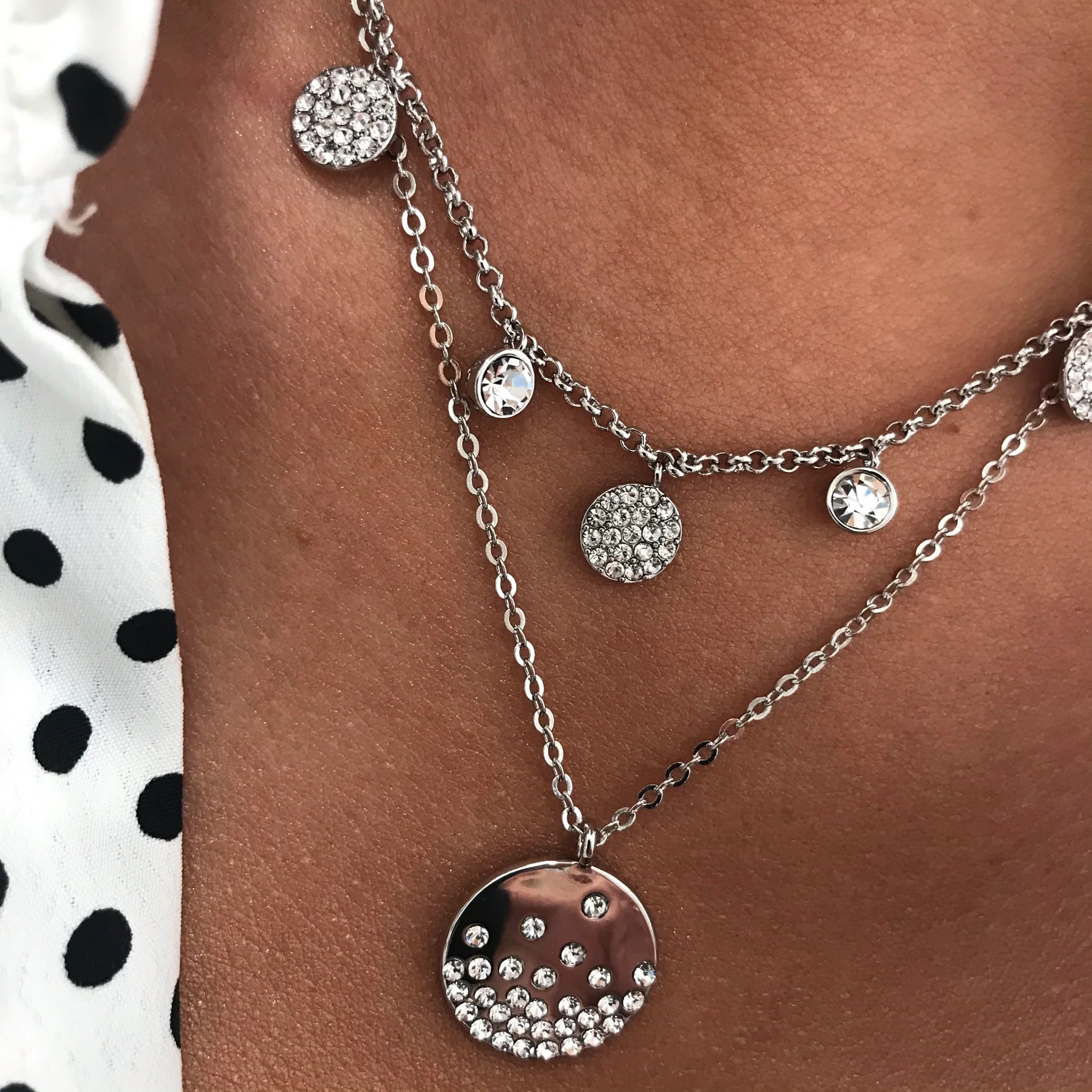 Absolute Sparkler Double Necklace - Silver - Image 4