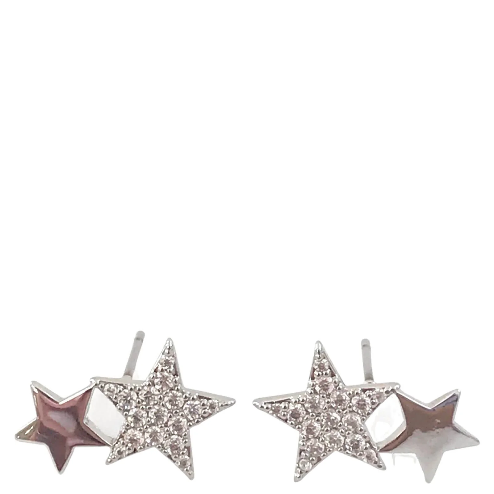 Absolute Double Star Stud Earrings - Silver - Image 2