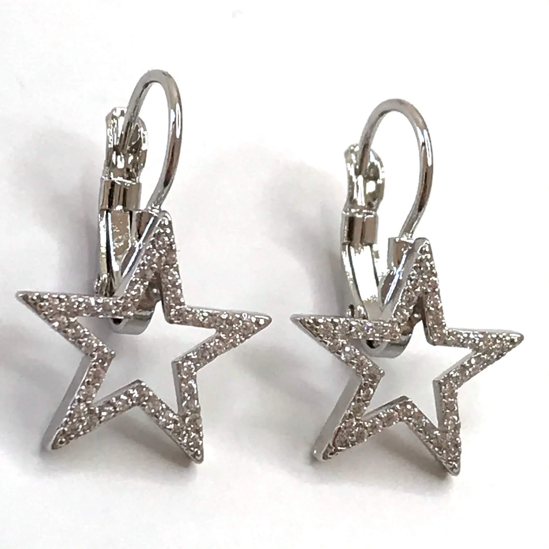 Absolute Crystal Star Drop Earrings - Silver - Image 3