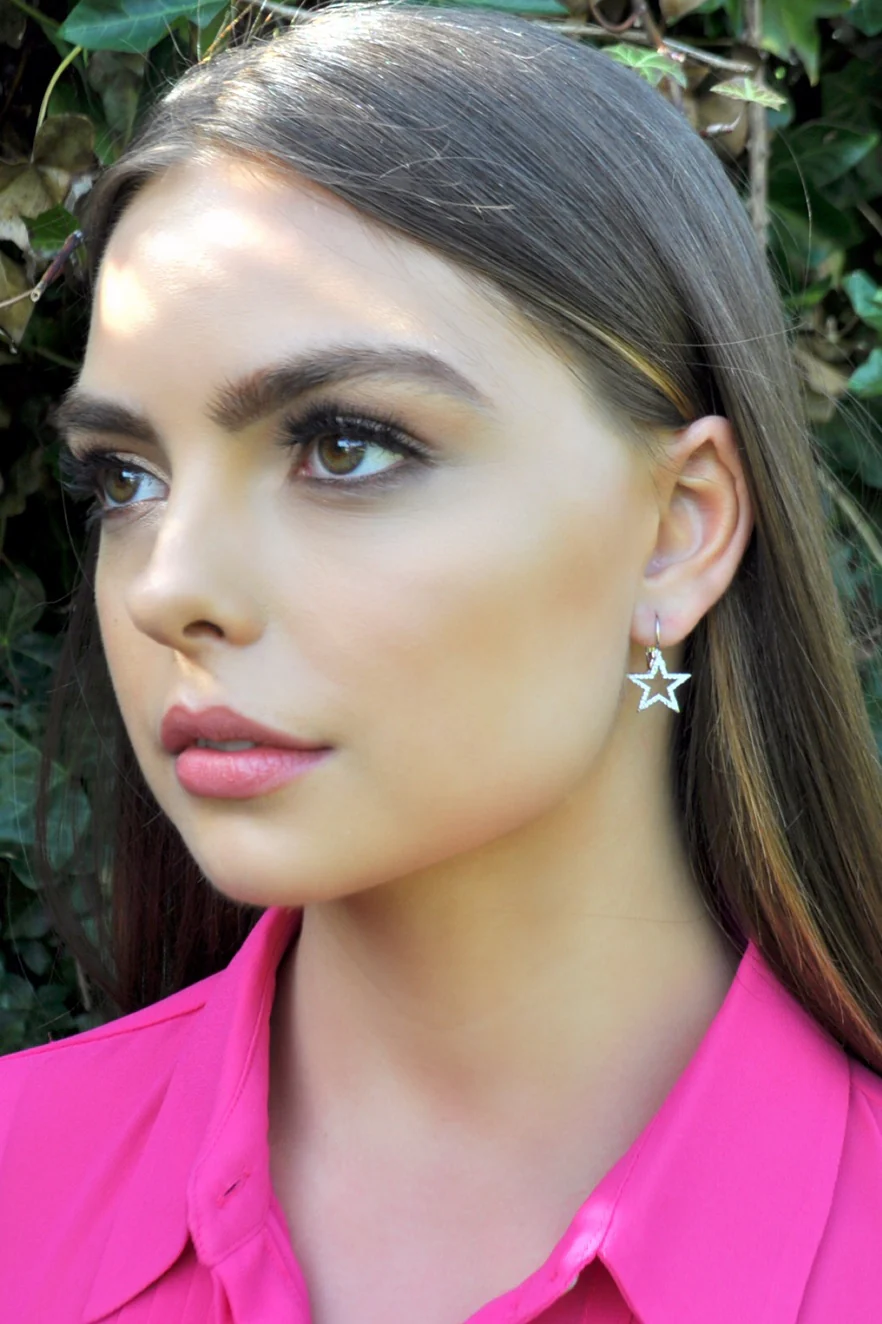 Absolute Crystal Star Drop Earrings - Silver - Image 4