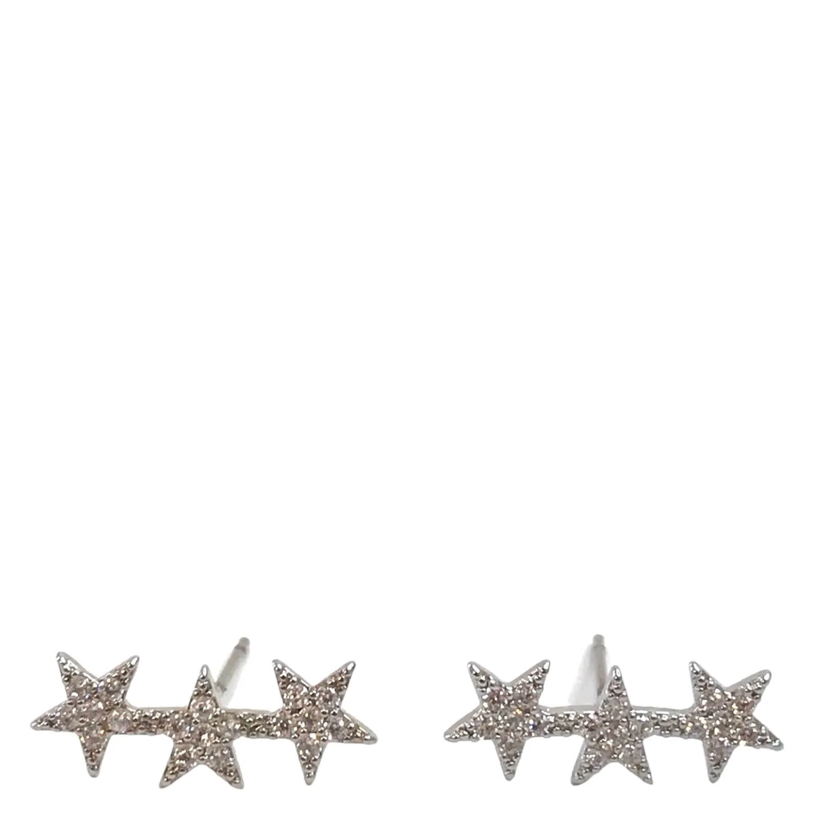 Absolute Triple Star Stud Earrings - Silver - Image 2