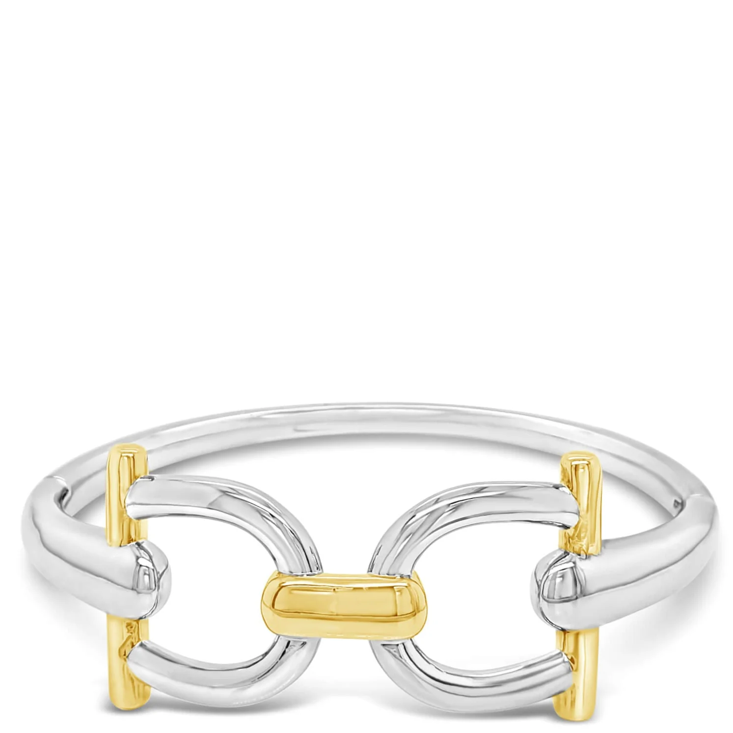 Absolute Two Tone Saddle Design Hinged Bangle