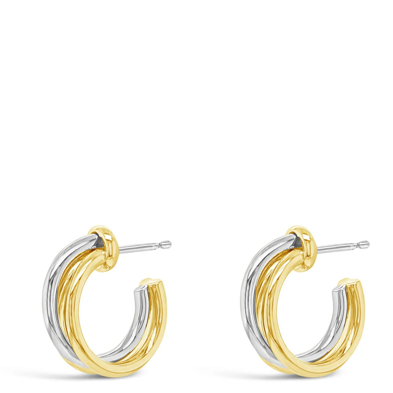 Absolute Two Tone Small Triple Hoop Earrings
