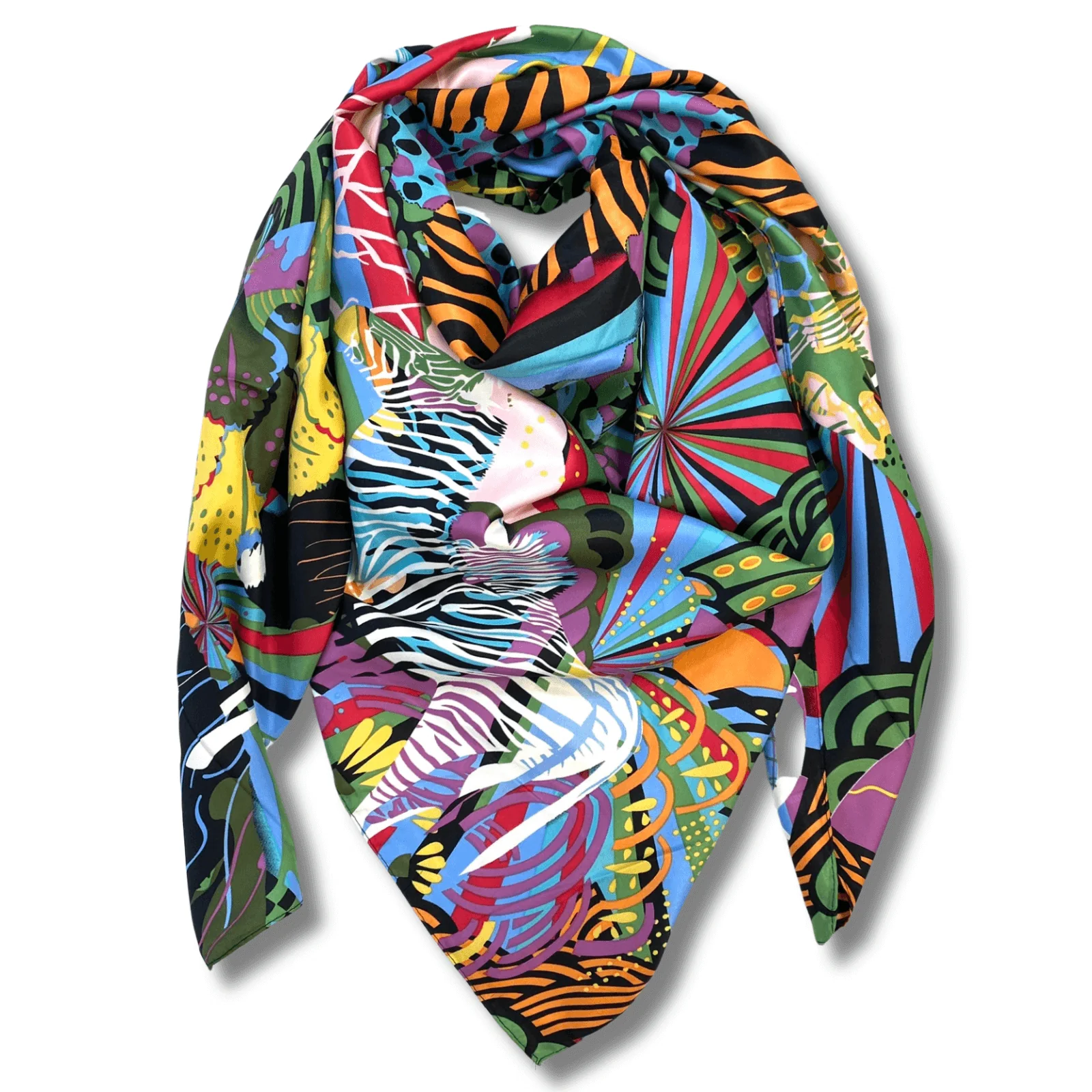 Abstract Animal Print Scarf - Green/Black