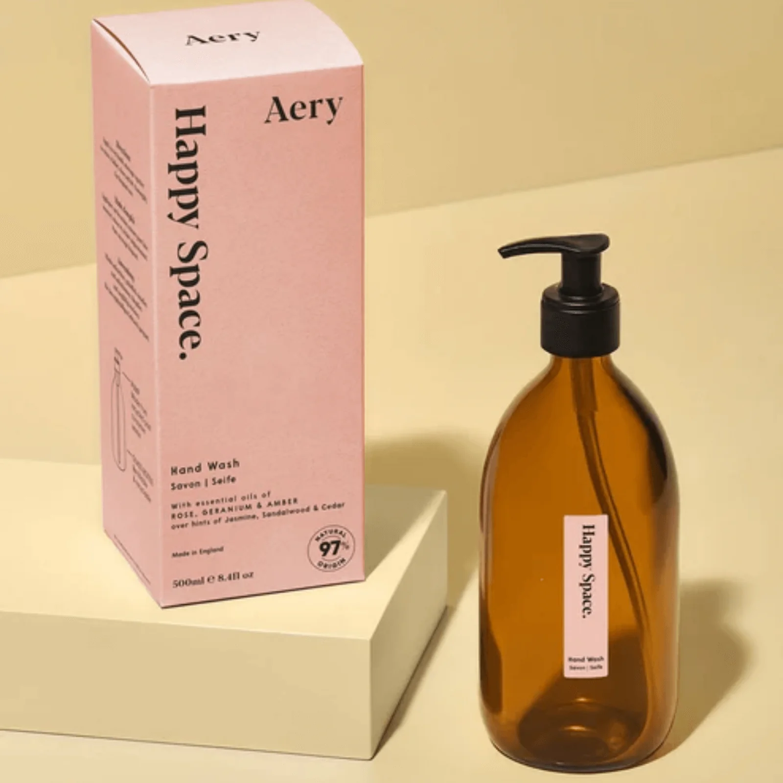 Aery Happy Space Hand Wash - Rose Geranium & Amber 500ML - Image 2