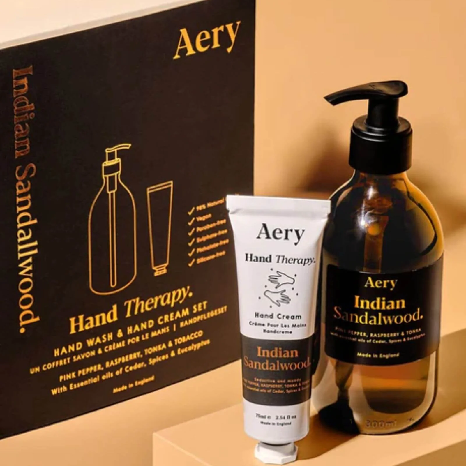 Aery Indian Sandalwood Hand Wash & Hand Cream Set - Pepper Raspberry & Tonka - Image 2