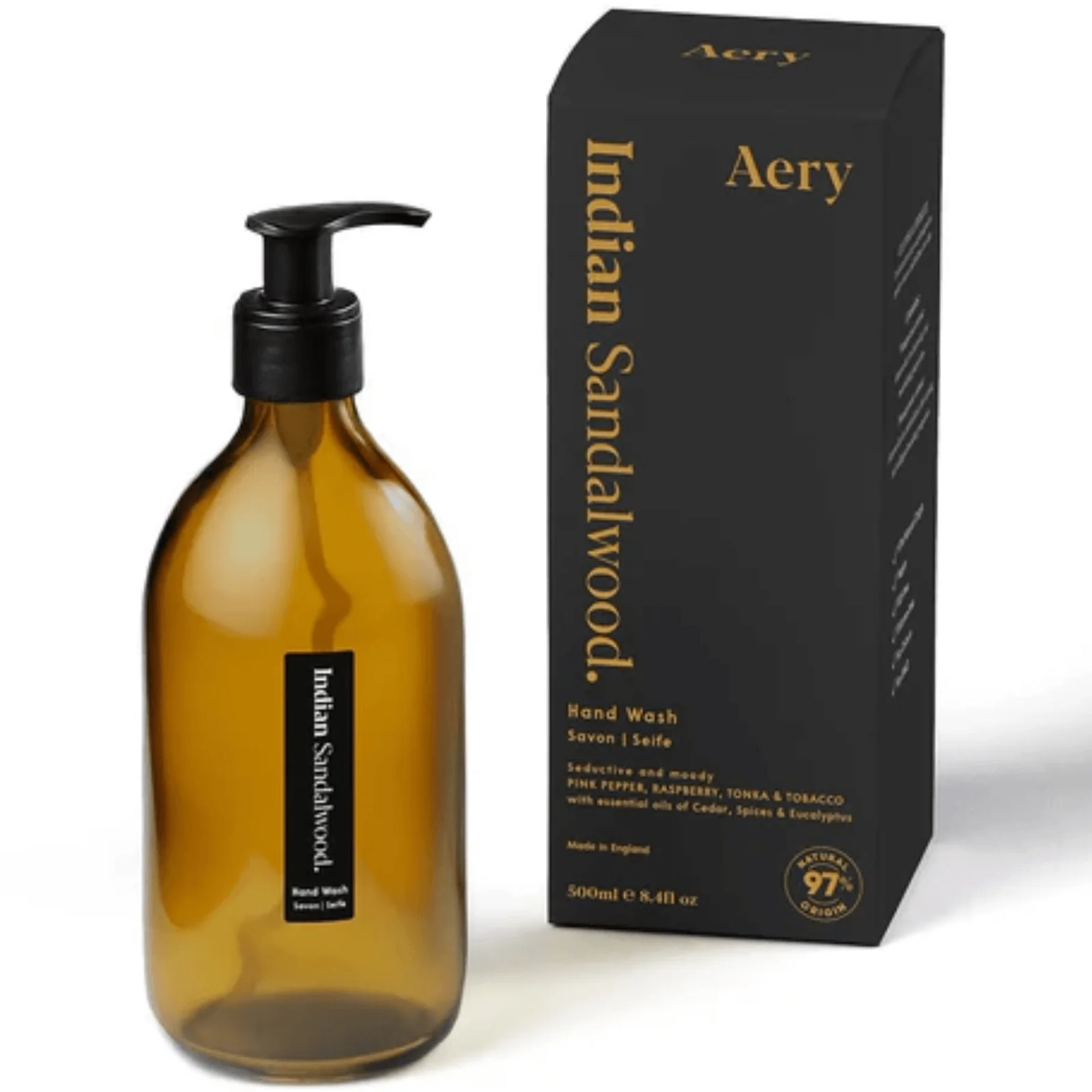 Aery Indian Sandalwood Hand Wash - Pepper Raspberry & Tonka 500ML