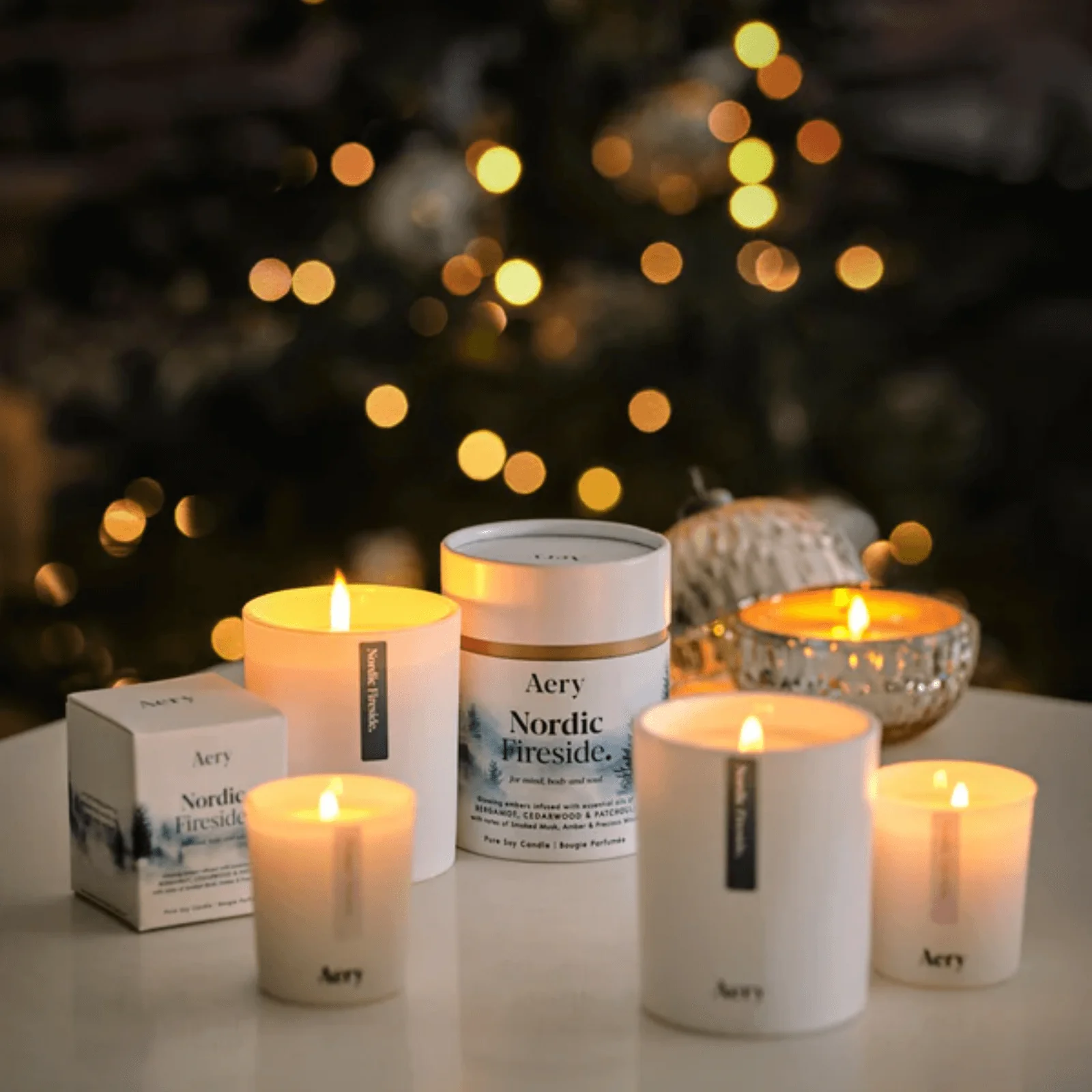 Aery Nordic Fireside Scented Candle - Bergamot, Cedarwood & Patchouli - Image 2