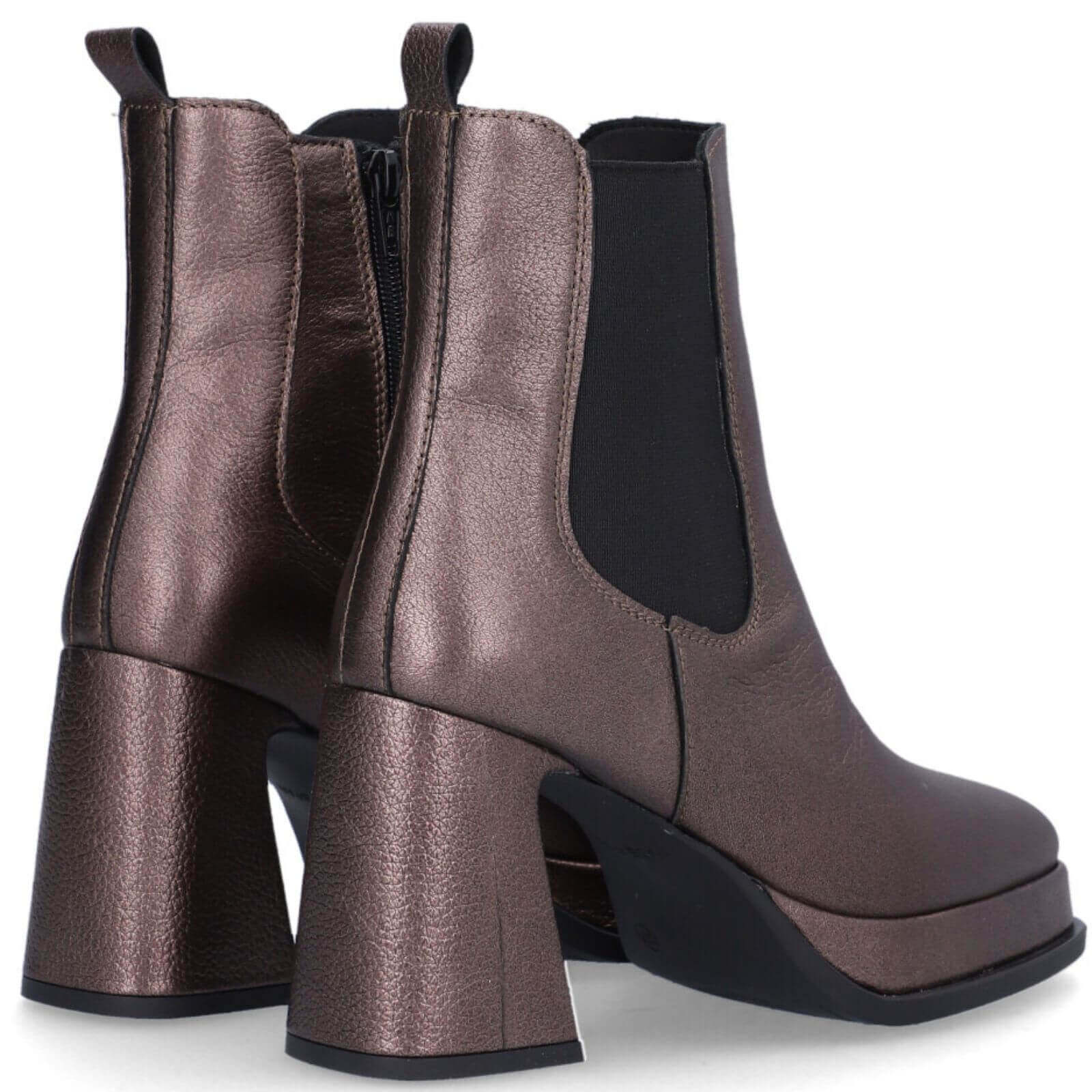 Alpe Pewter/Bronze Leather Platform Boots - Image 3