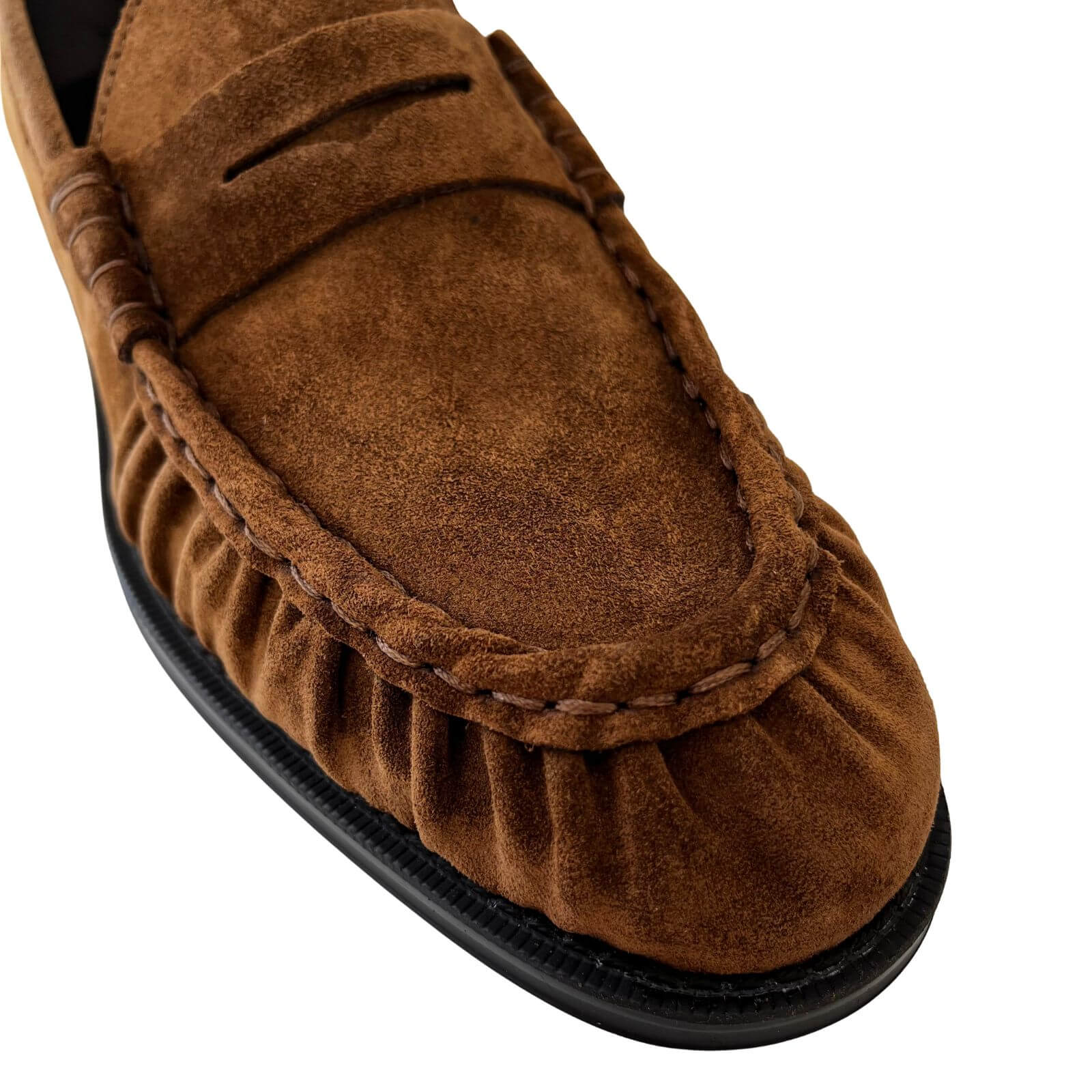 Alpe Rust Brown Suede Flat Loafer Shoes - Image 3
