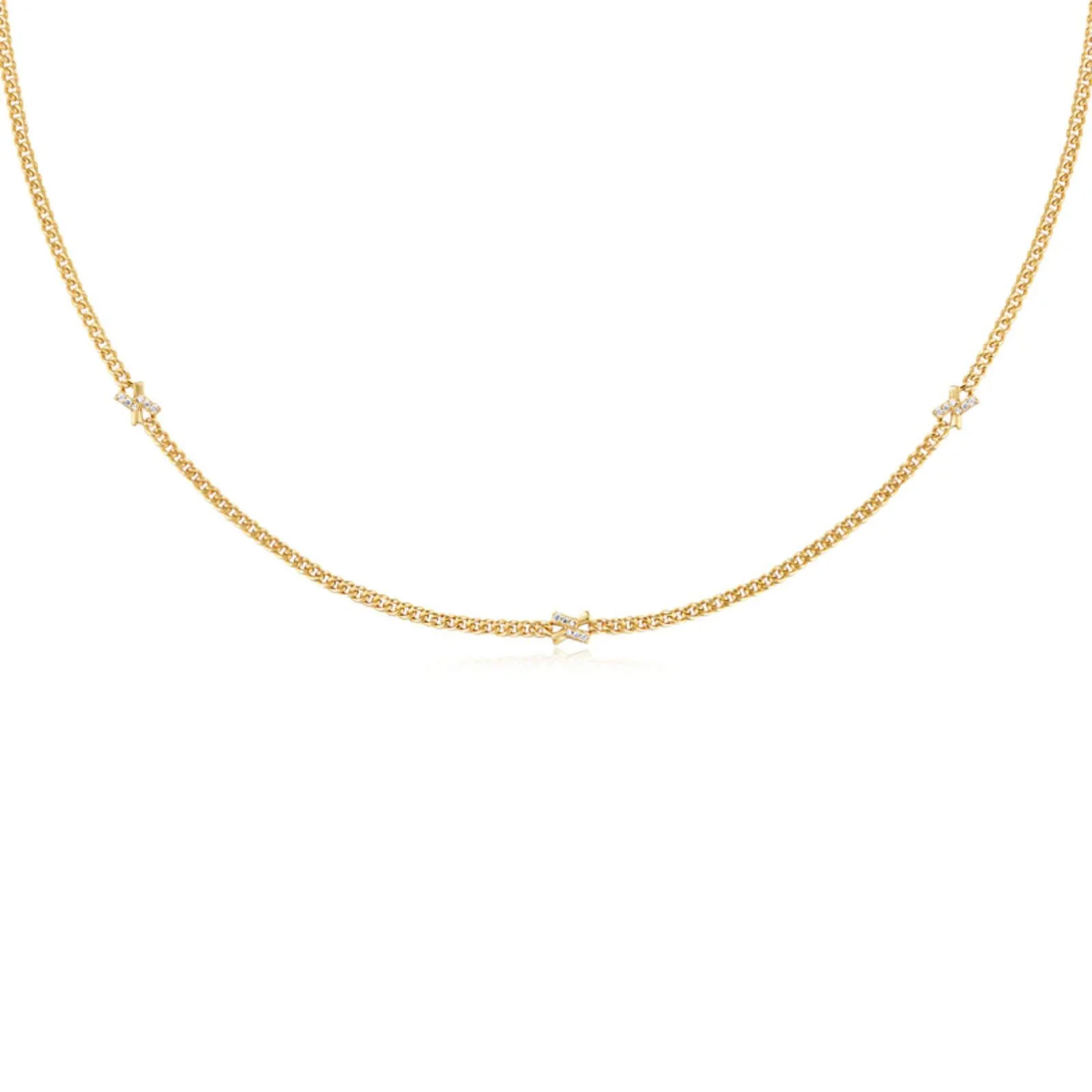 Ania Haie Dusk Divas Gold Cross Station Necklace