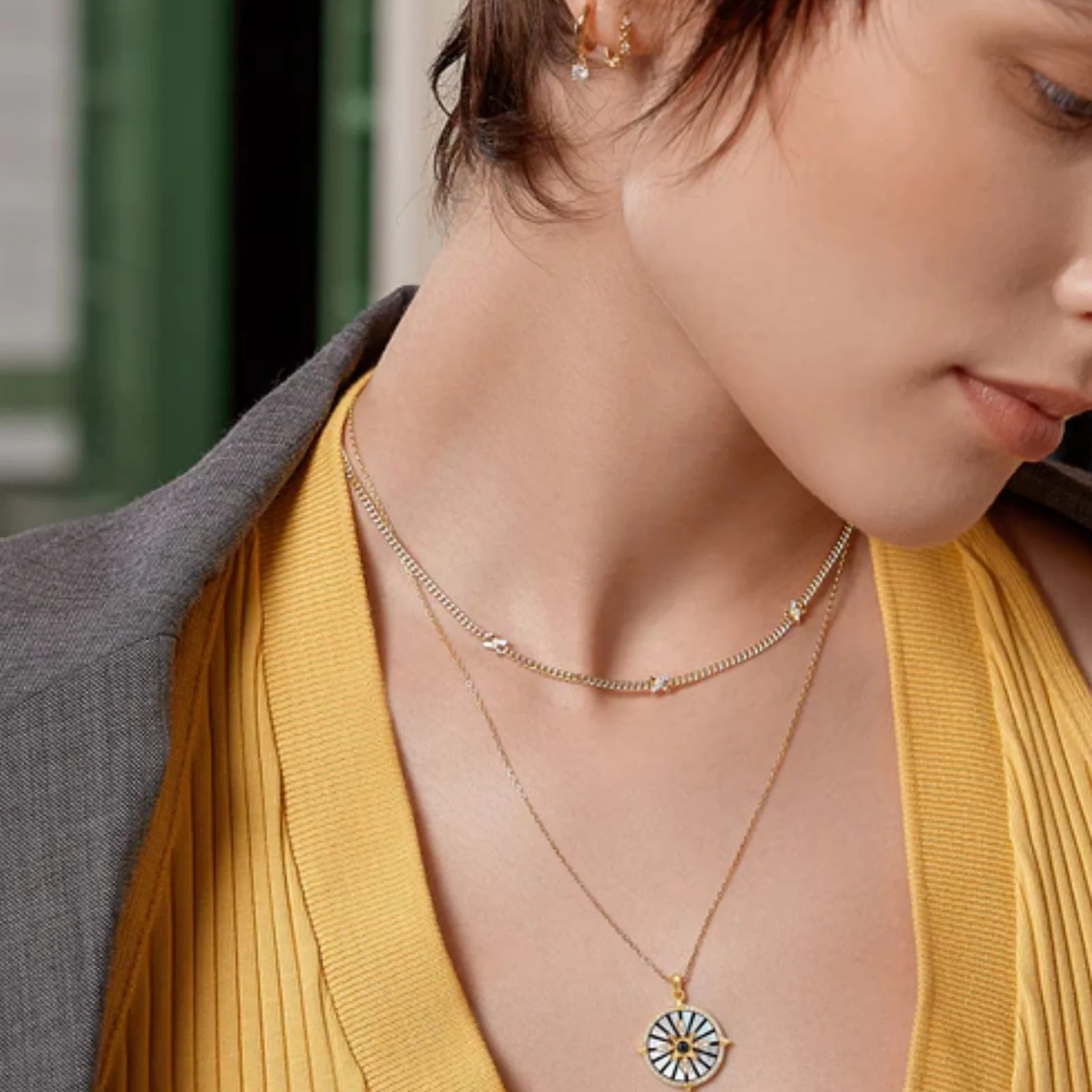 Ania Haie Dusk Divas Gold Cross Station Necklace - Image 2