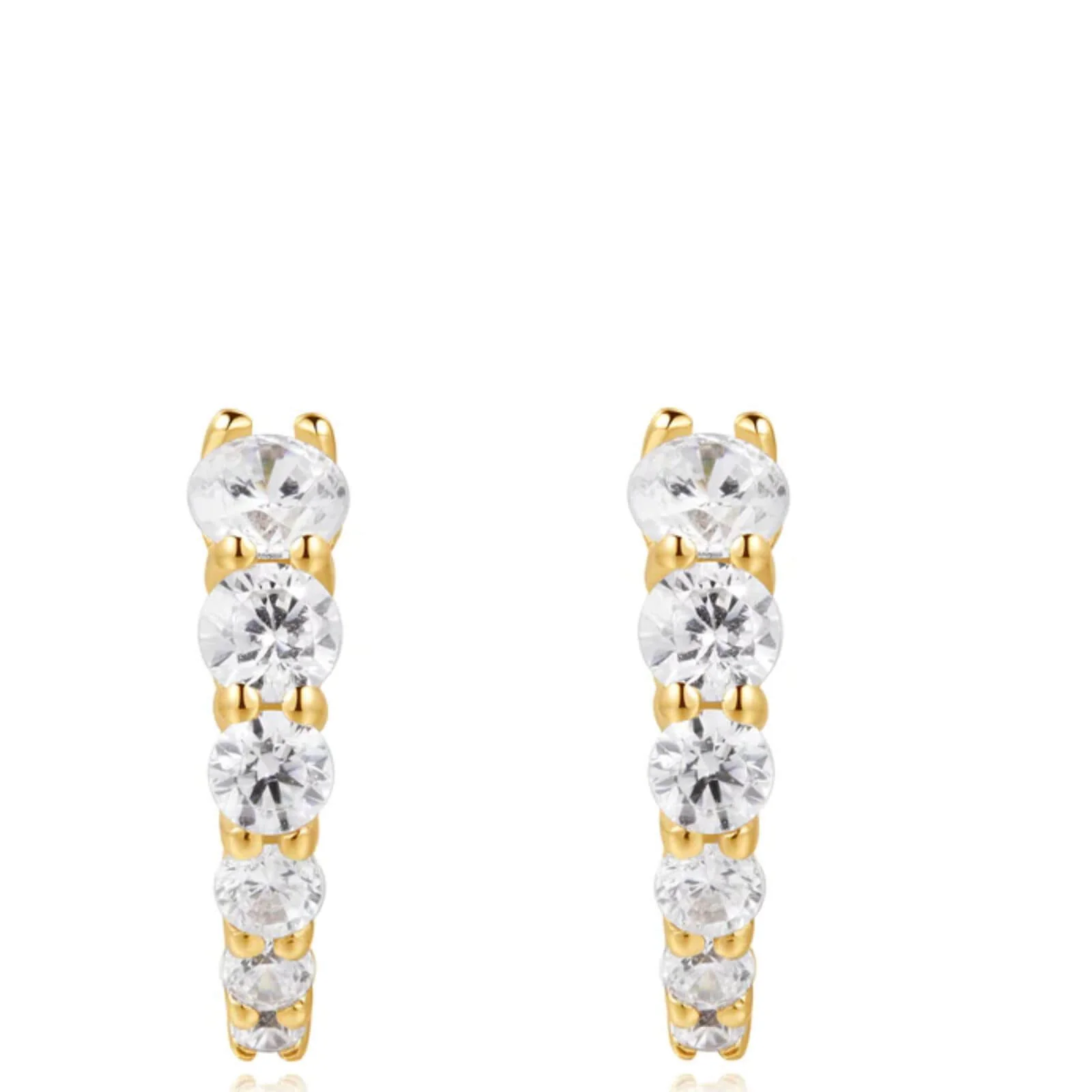 Ania Haie Dusk Divas Gold Gradient Pave Huggie Hoop Earrings - Image 2
