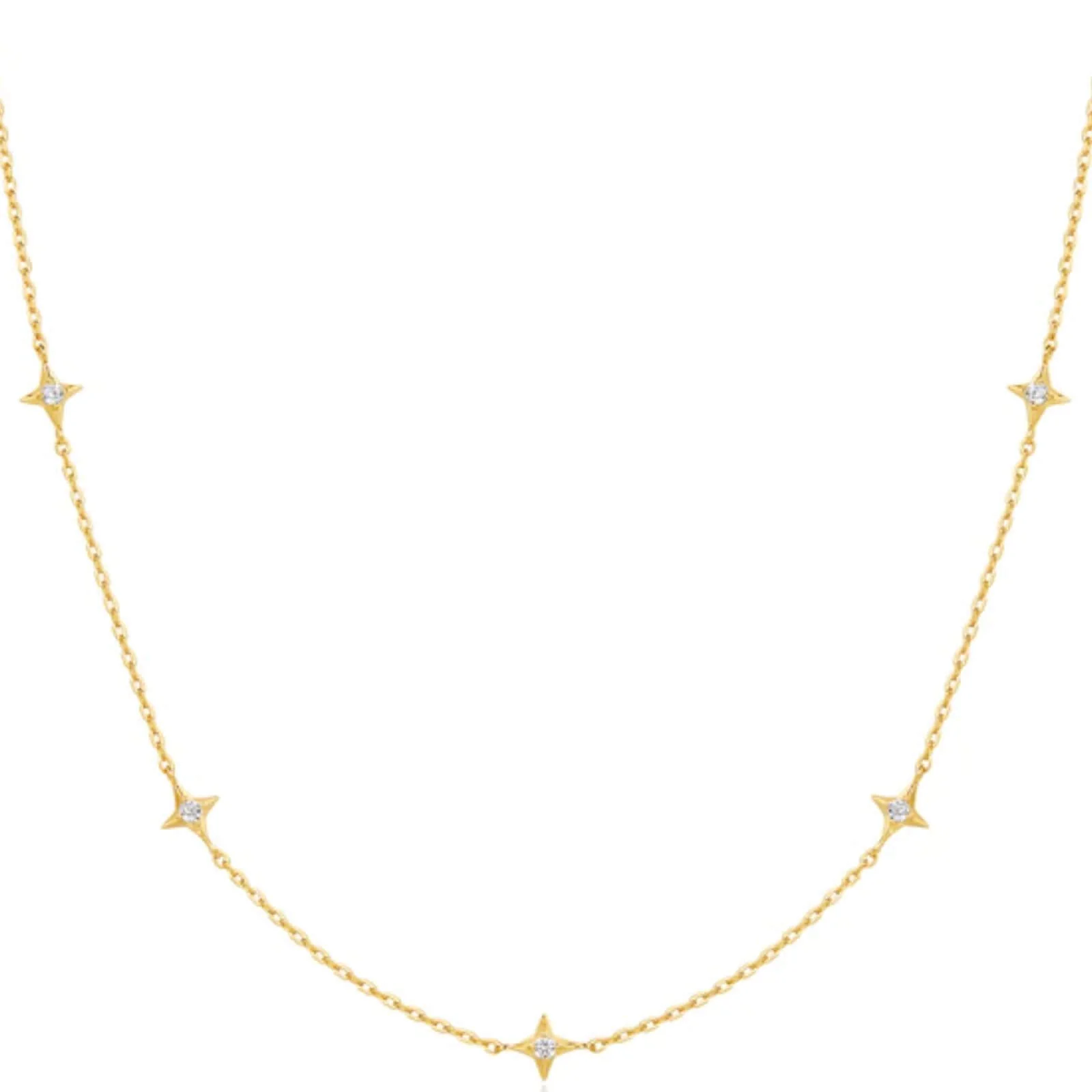 Ania Haie Dusk Divas Gold Stars Station Necklace