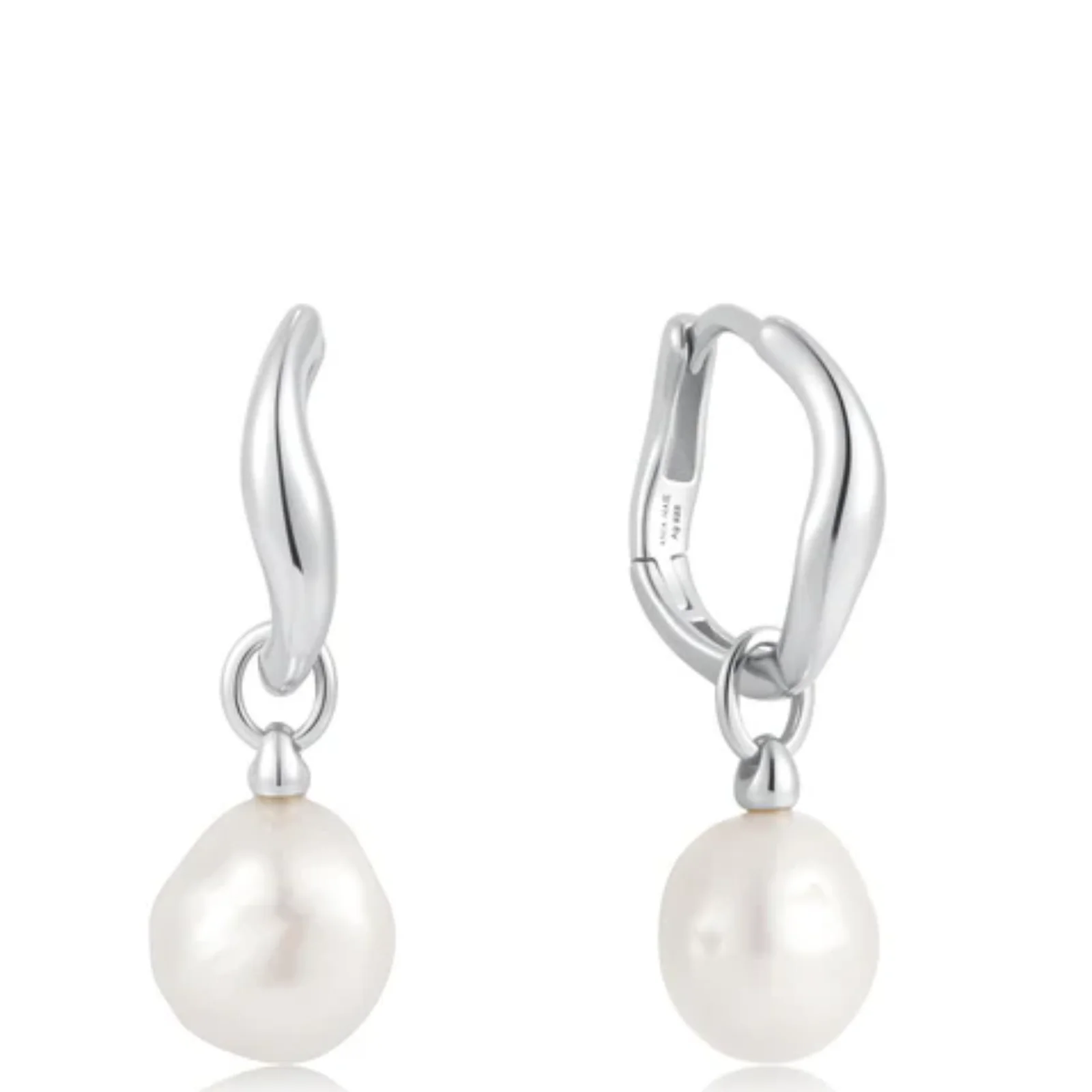 Ania Haie Freshwater Pearl Drop Huggie Hoop Earrings