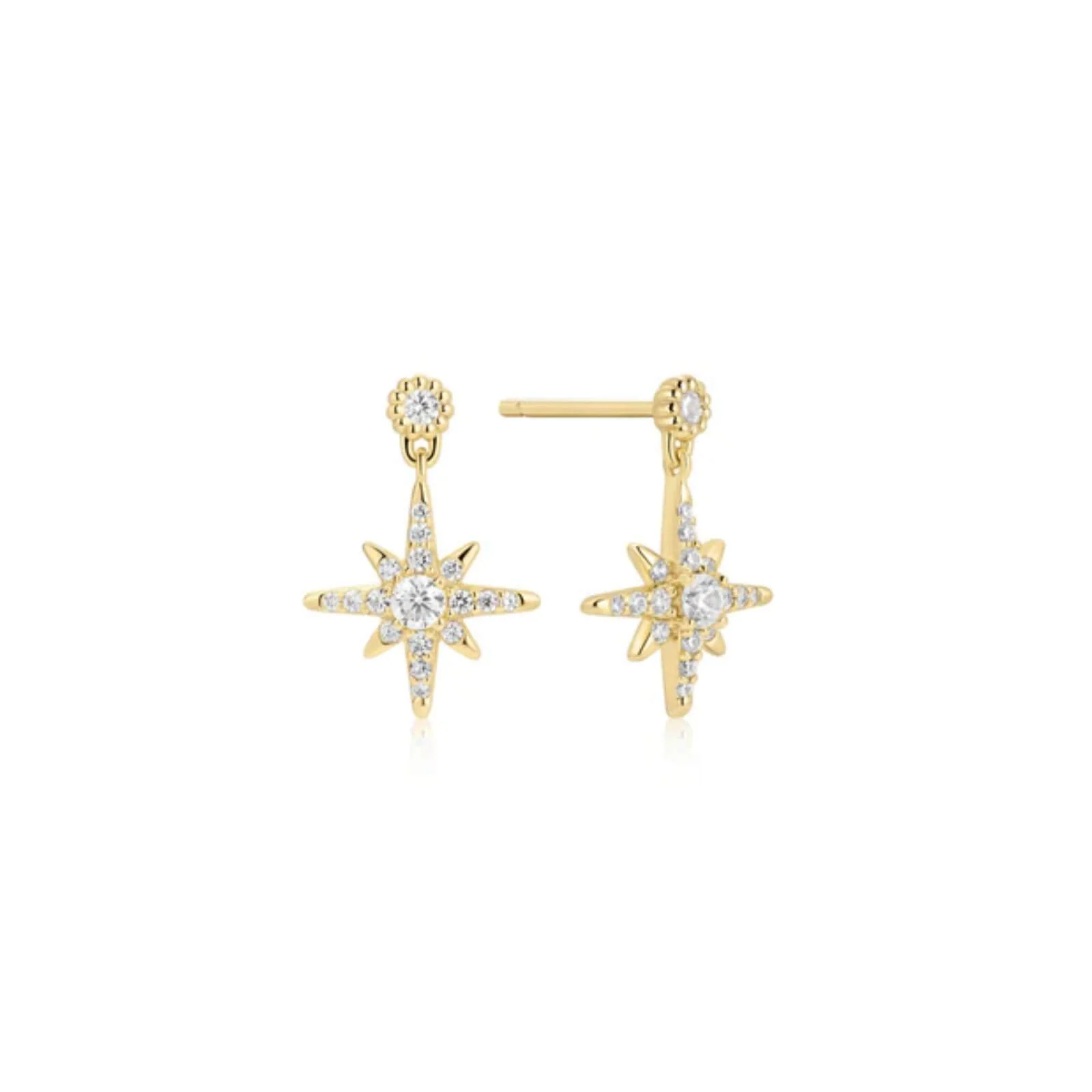 Ania Haie Glimmer Glow Gold Dangling Nova Star Earrings - Image 2