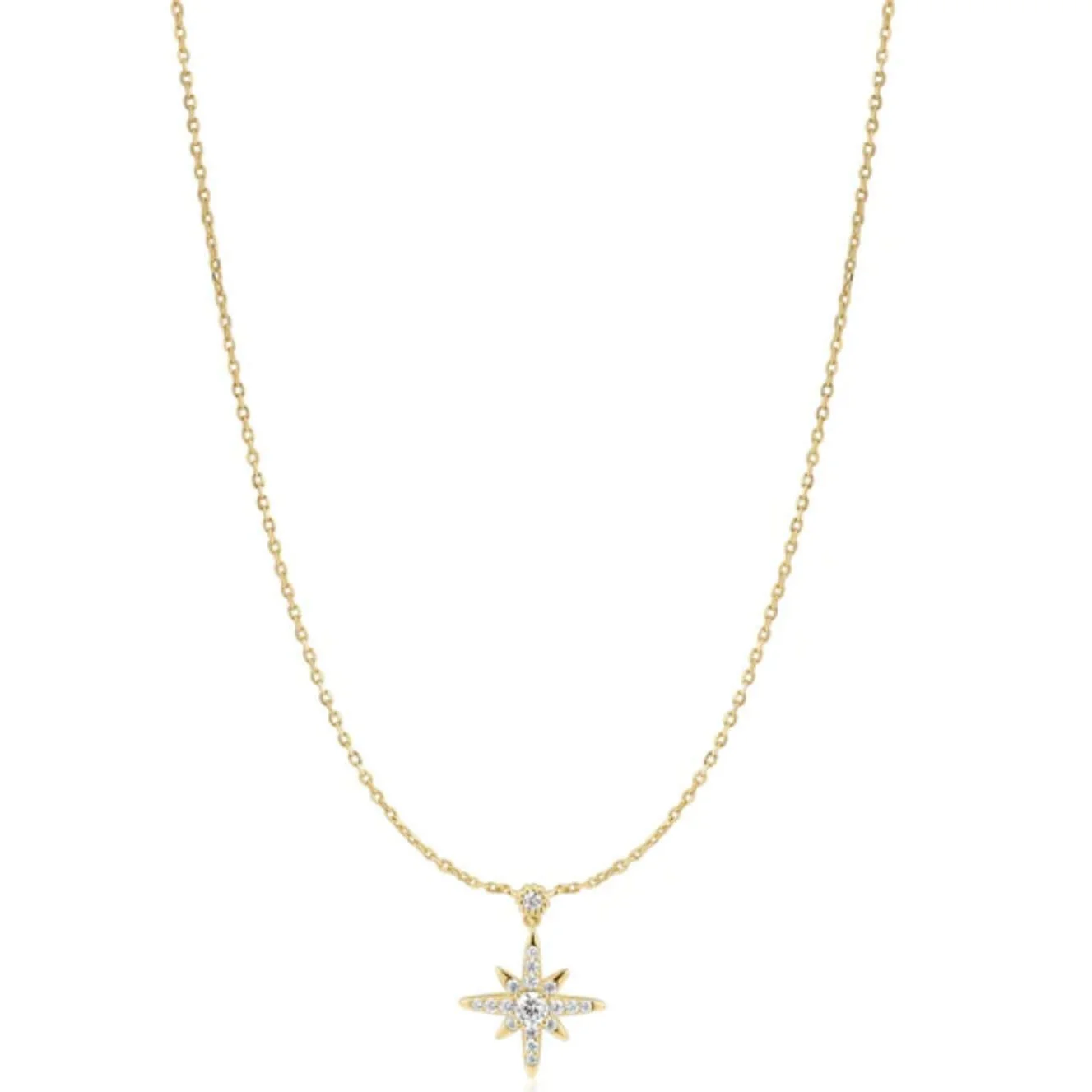 Ania Haie Glimmer Glow Gold Sparkling Nova Star Necklace