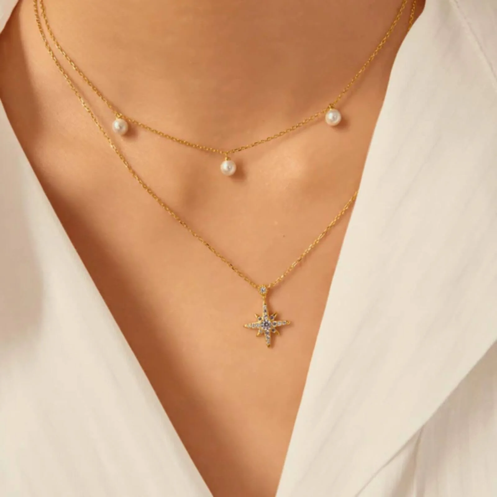 Ania Haie Glimmer Glow Gold Sparkling Nova Star Necklace - Image 2
