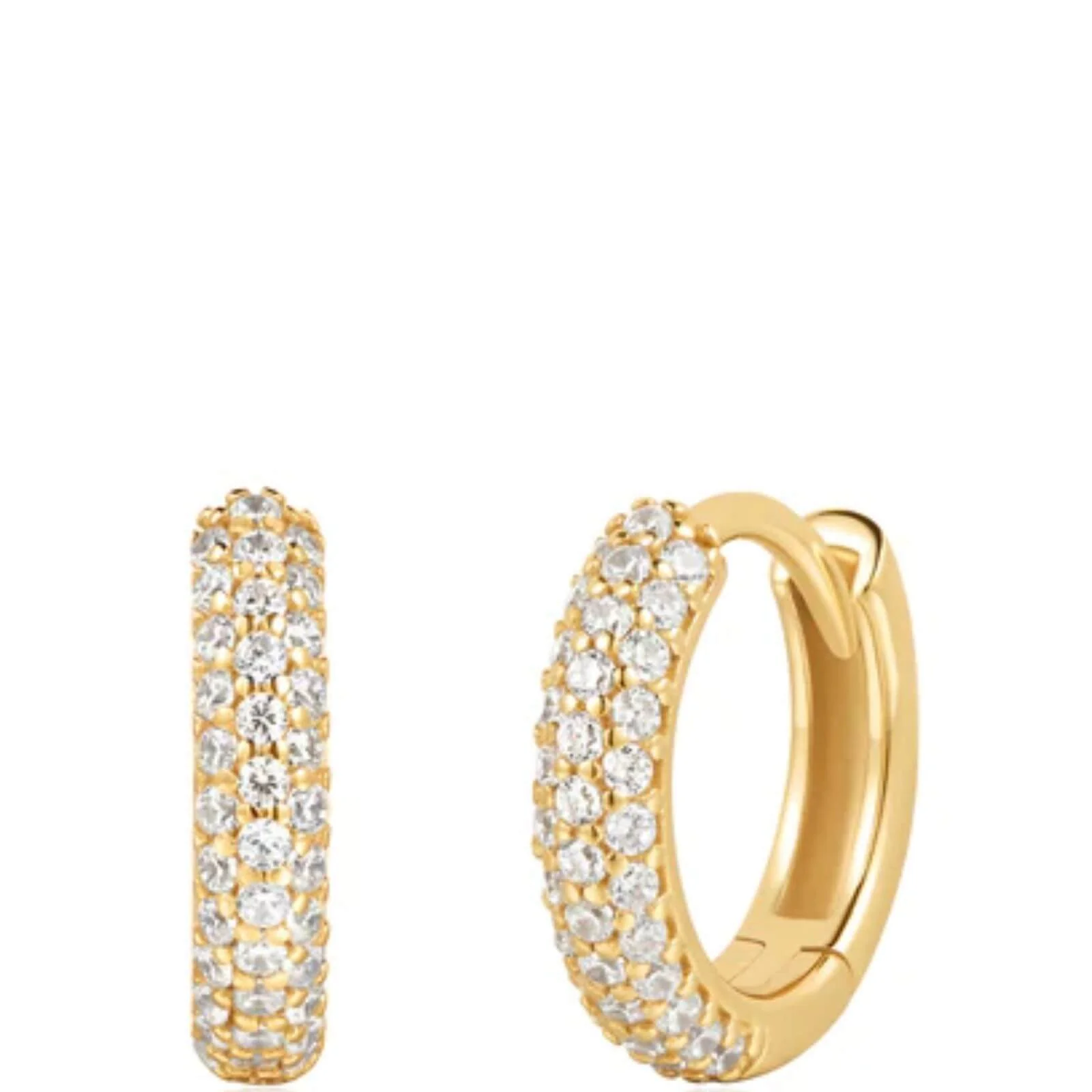 Ania Haie Gold Pave Huggie Hoop Earrings