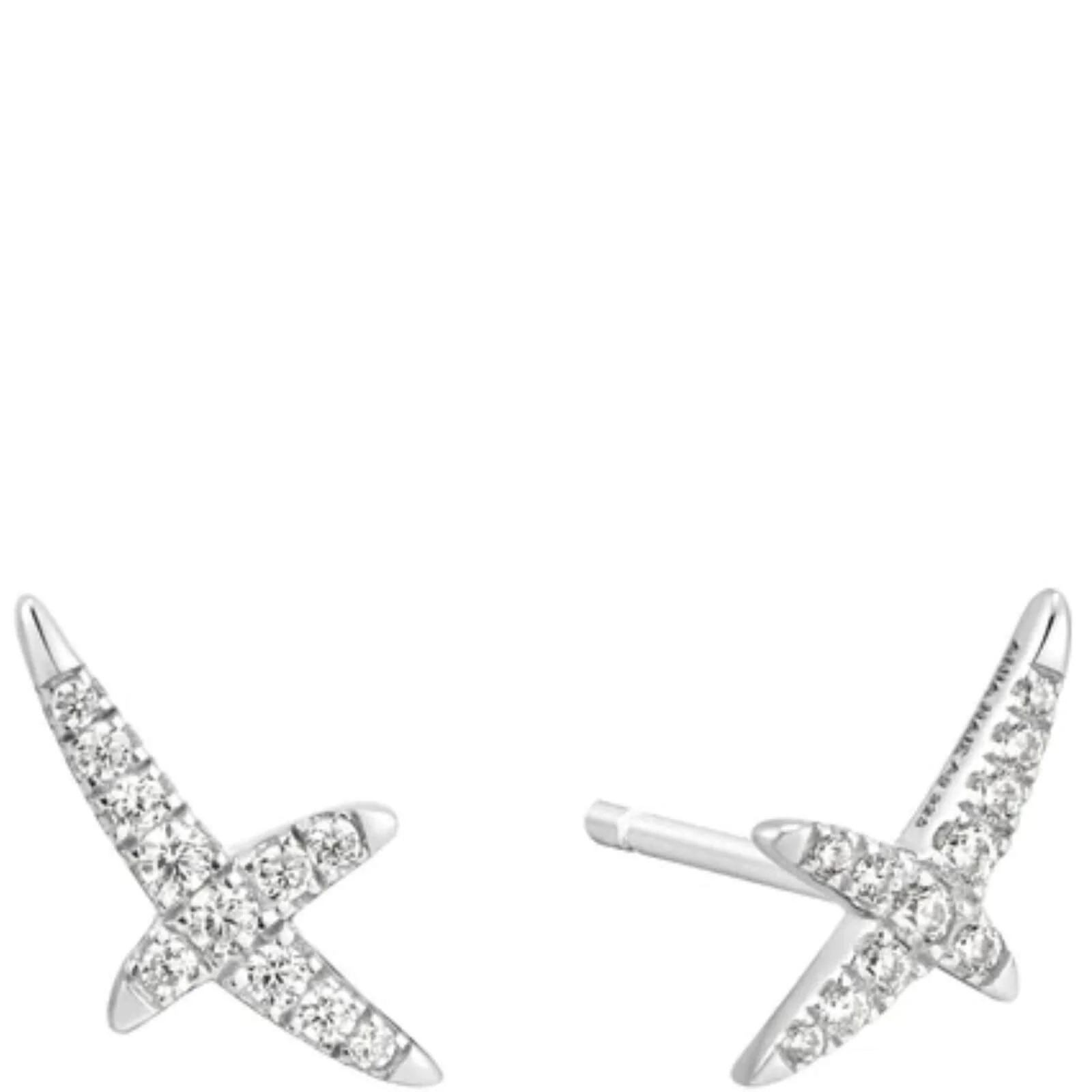 Ania Haie Heart Hunter Silver Kiss Pave Stud Earrings