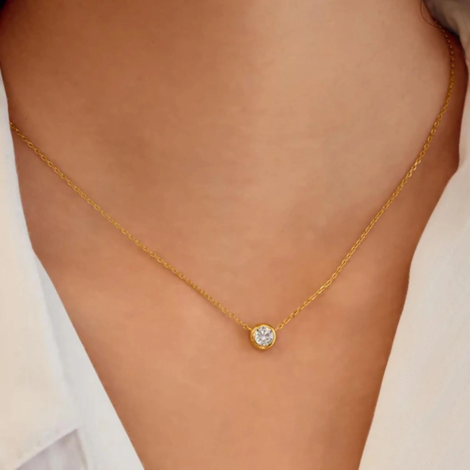 Ania Haie Glimmer Glow Just You Gold Solitaire Necklace - Image 2