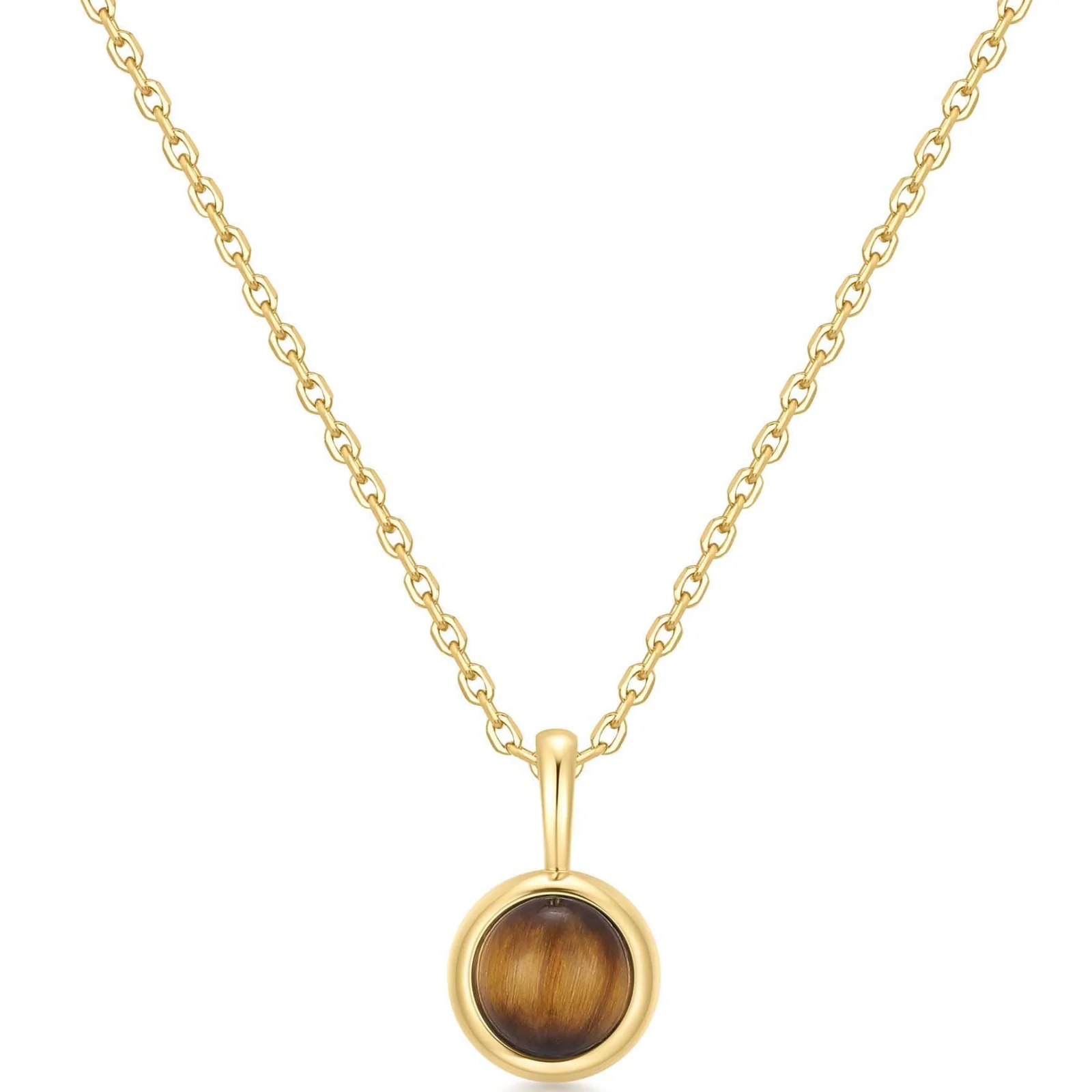 Ania Haie Lady Cozy Gold Tiger Eye Pendant Necklace