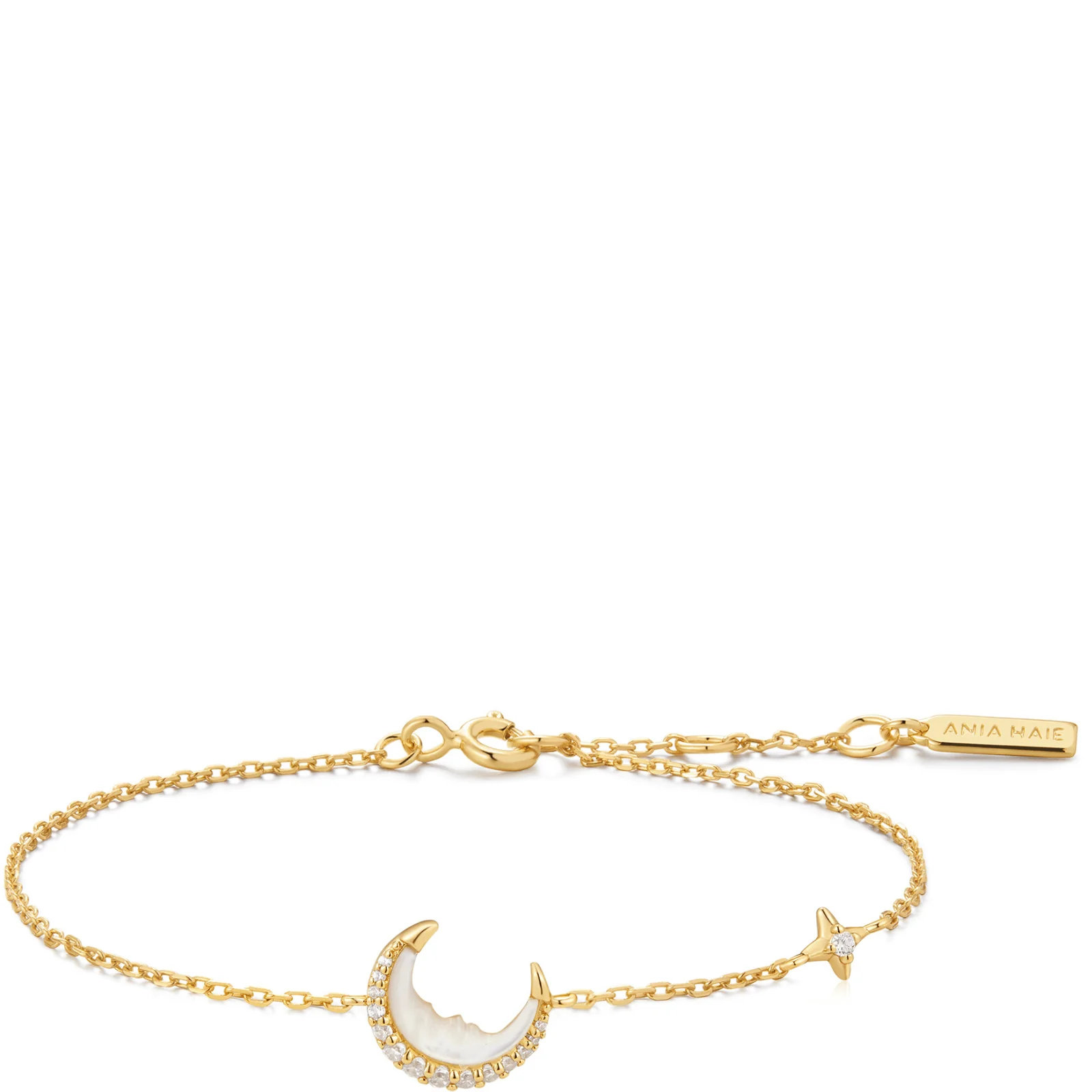 Ania Haie Luna Gaze Gold Mother Of Pearl Crescent Moon Bracelet