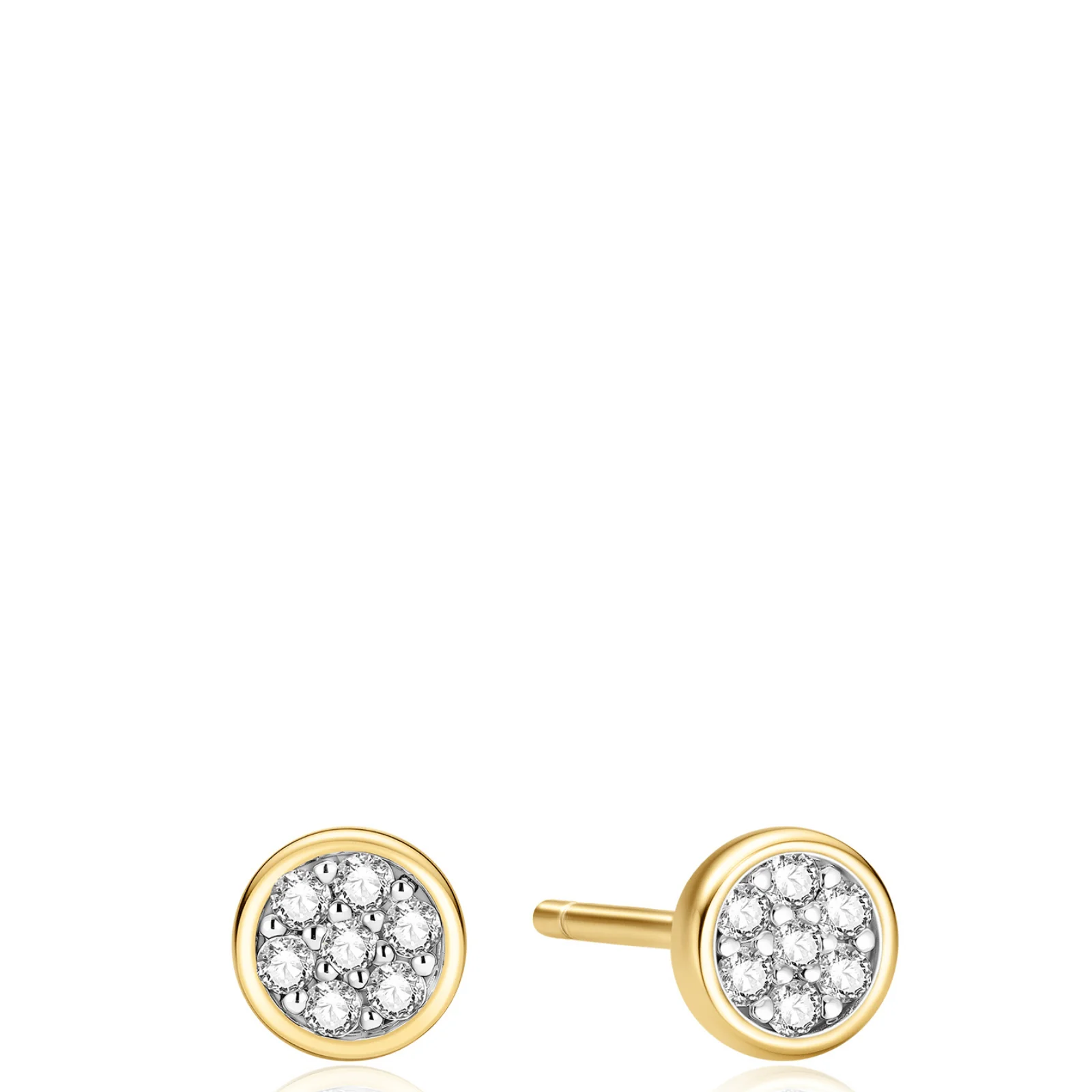 Ania Haie Luna Gaze Gold Pave Disc Stud Earrings