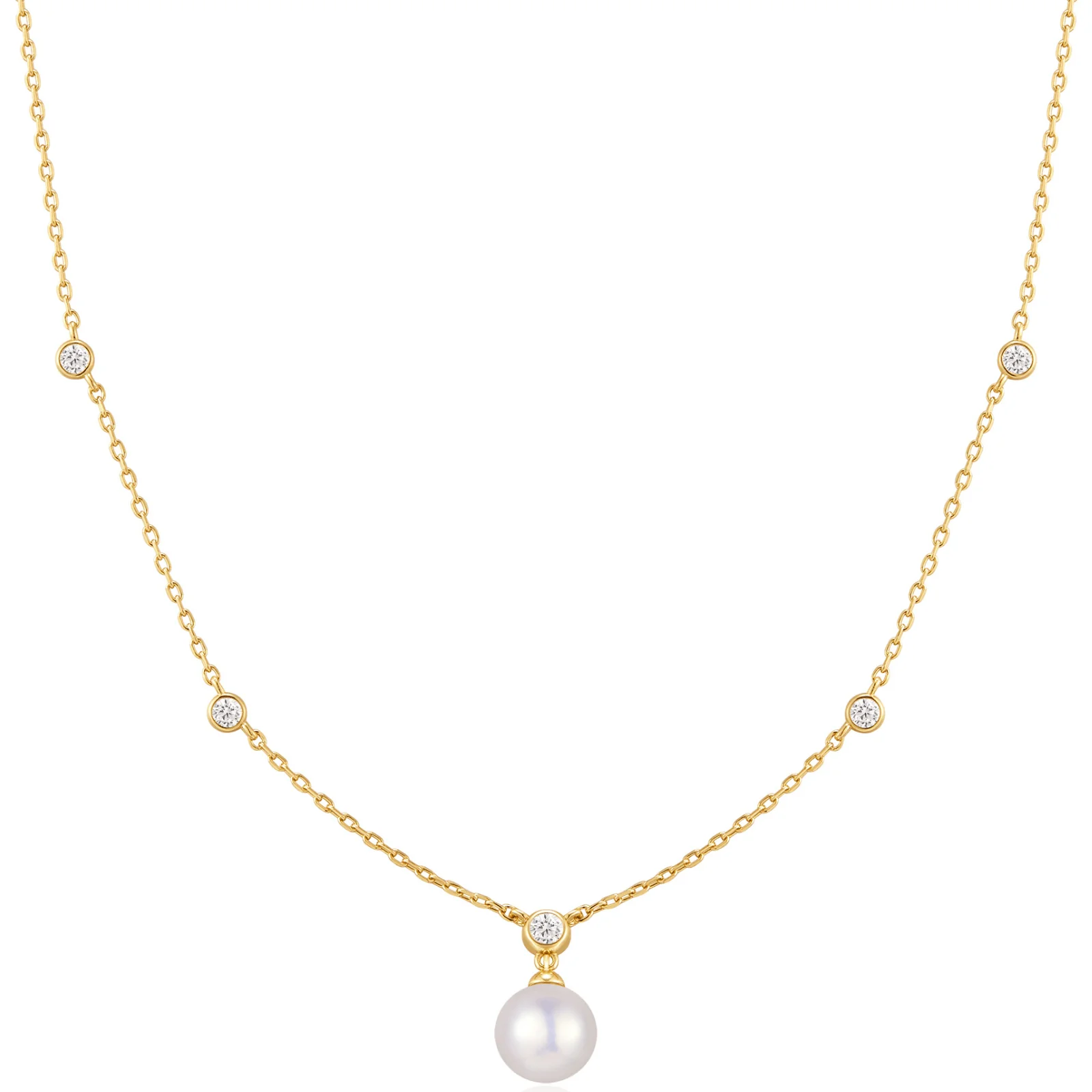 Ania Haie Luna Gaze Gold Pearl Pendant Necklace