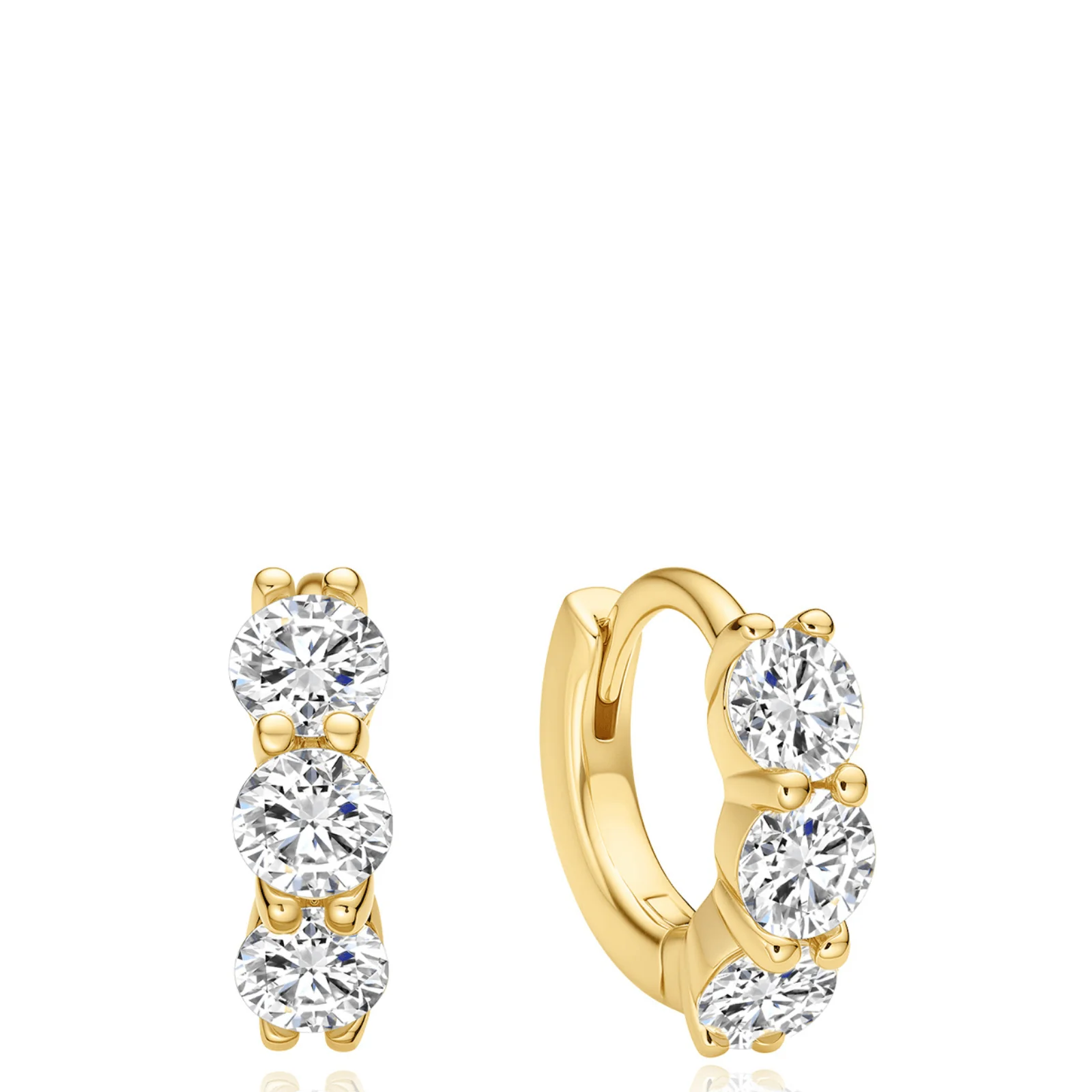Ania Haie Luna Gaze Gold Trio Sparkle Hoop Earrings
