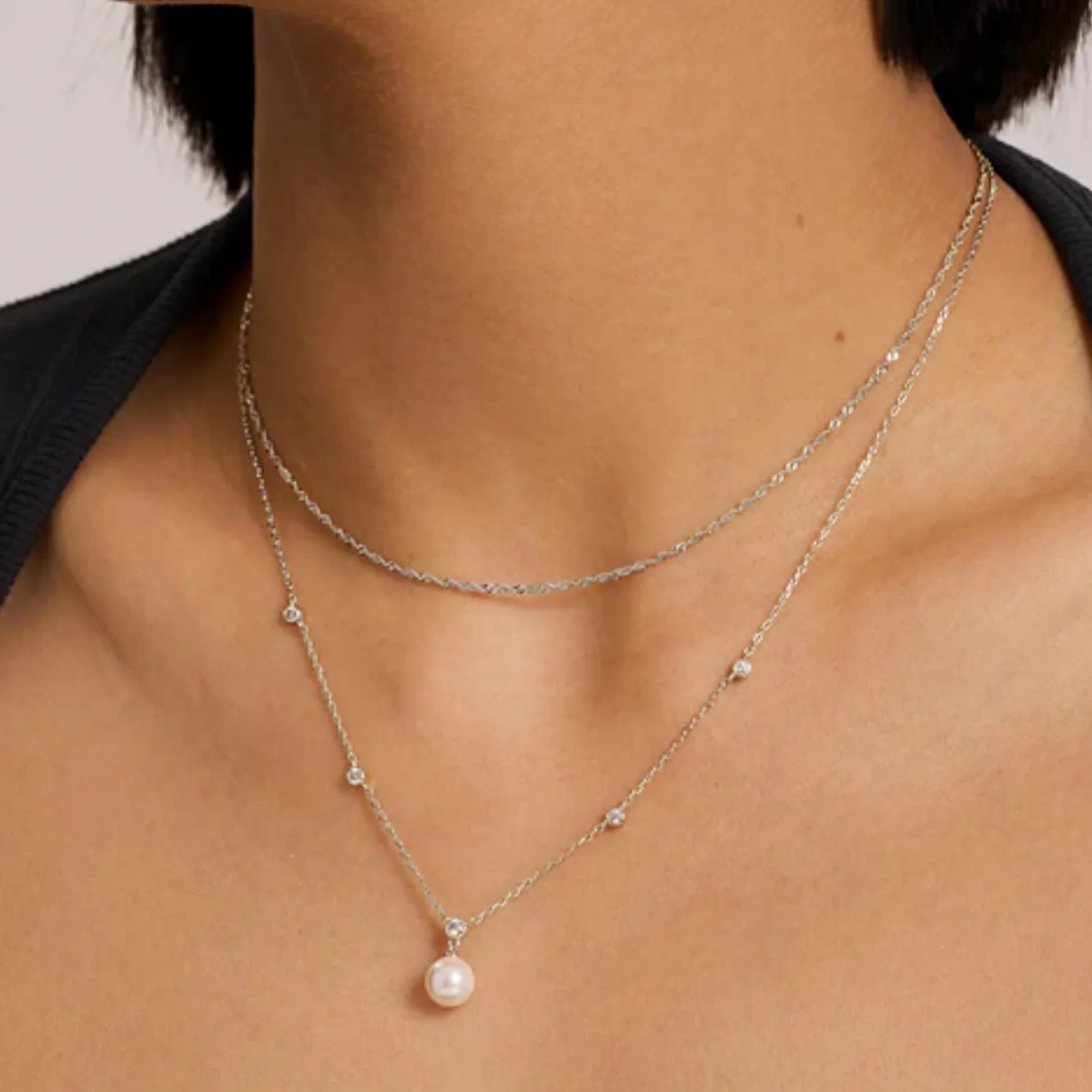 Ania Haie Luna Gaze Silver Pearl Pendant Necklace - Image 2