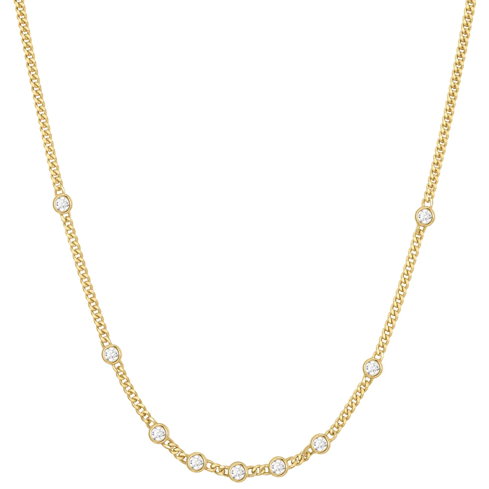 Ania Haie Melodic Poet Gold Round Stone Chain Necklace