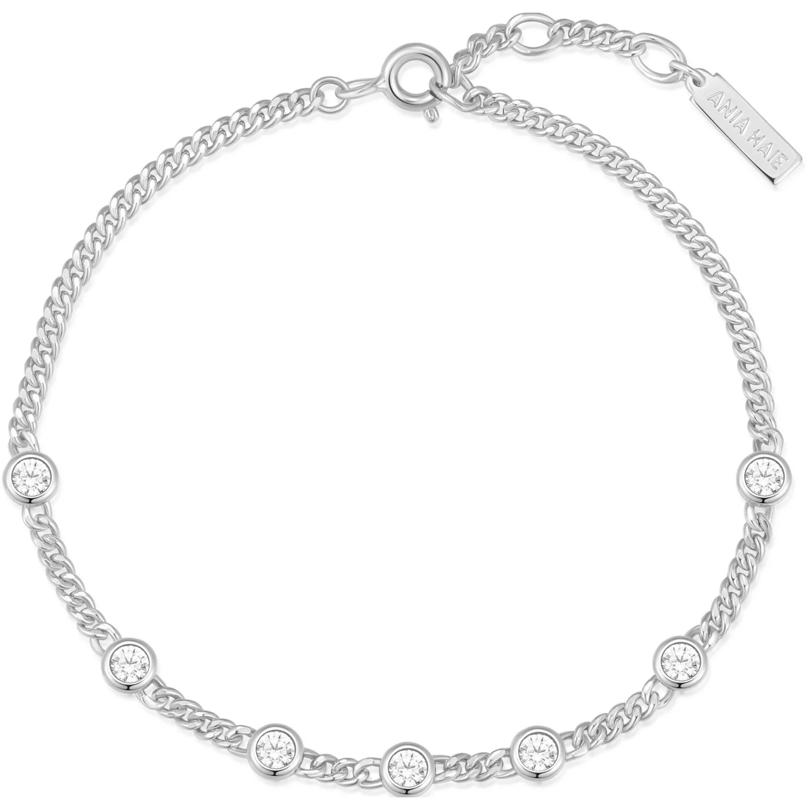 Ania Haie Melodic Poet Silver Round Stone Chain Bracelet - Image 2
