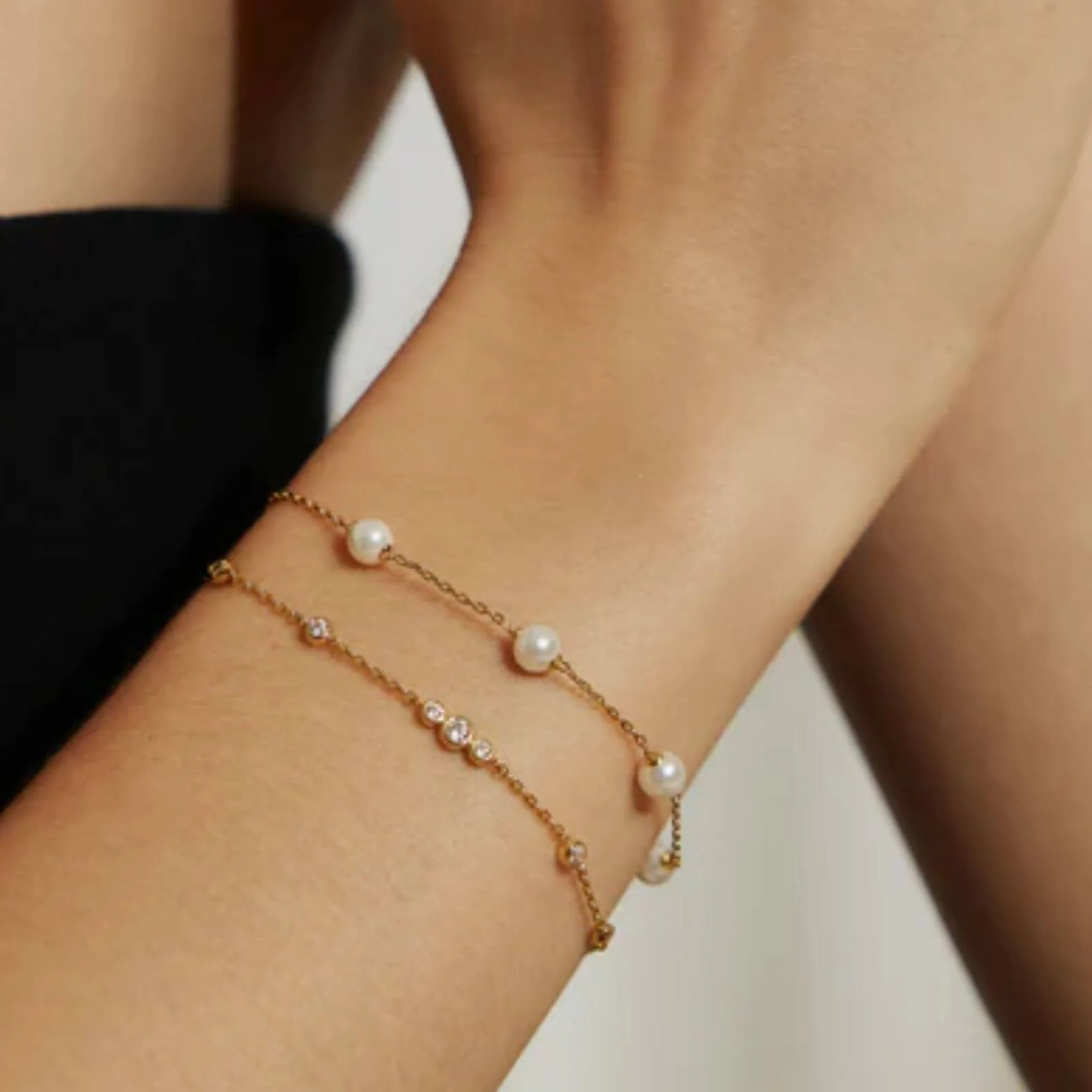 Ania Haie Miss Dainty Gold Cubic Zirconia Bracelet - Image 2