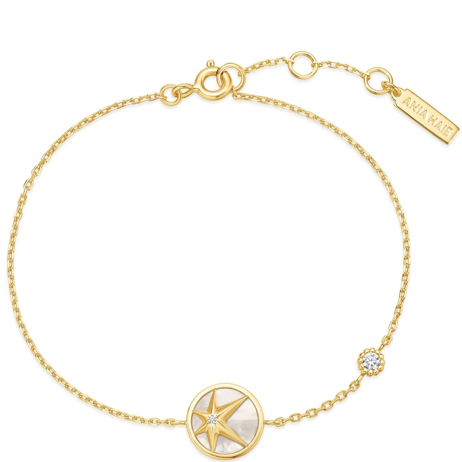 Ania Haie Miss Dainty Gold Starry Mother Of Pearl Bracelet - Image 2