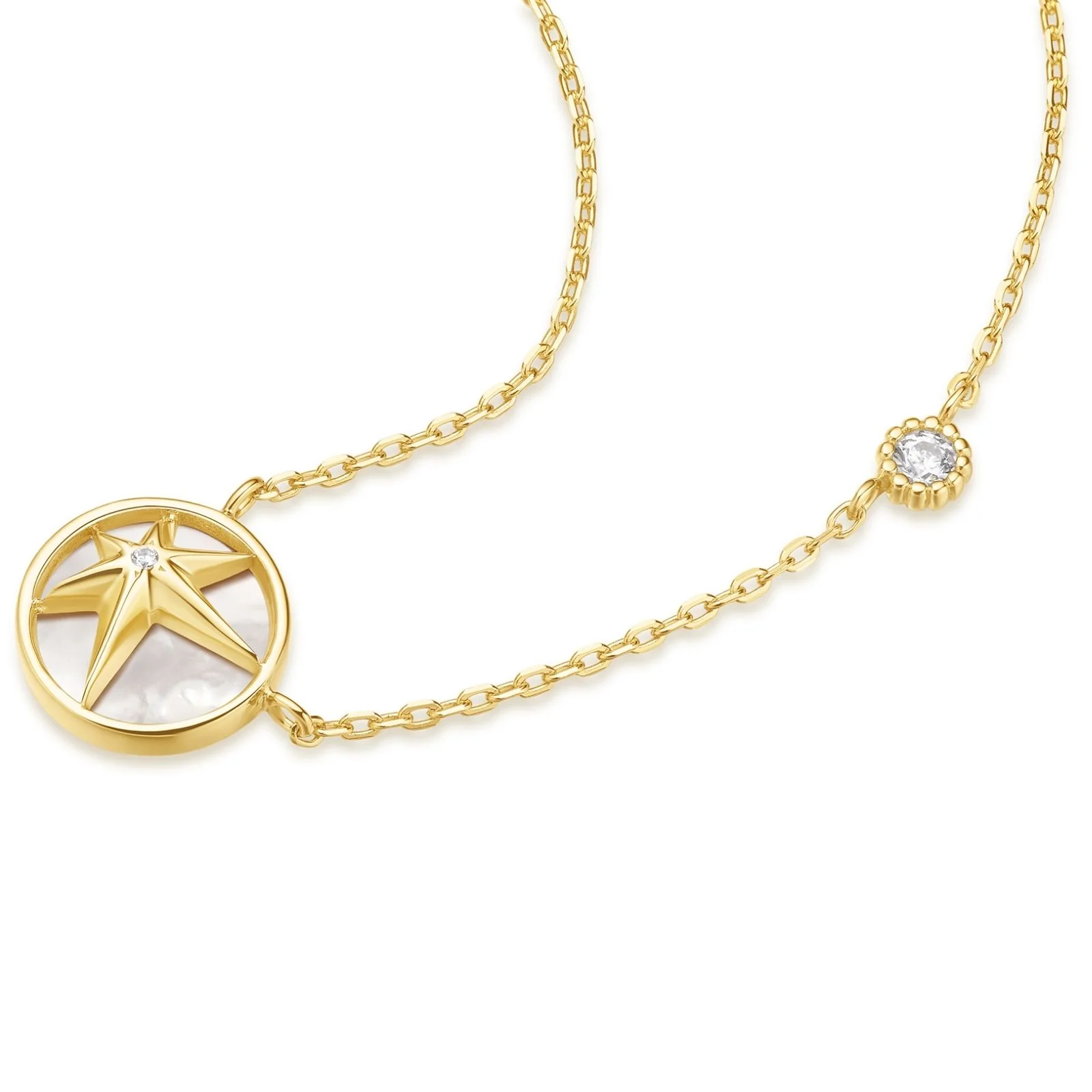Ania Haie Miss Dainty Gold Starry Mother Of Pearl Necklace - Image 2
