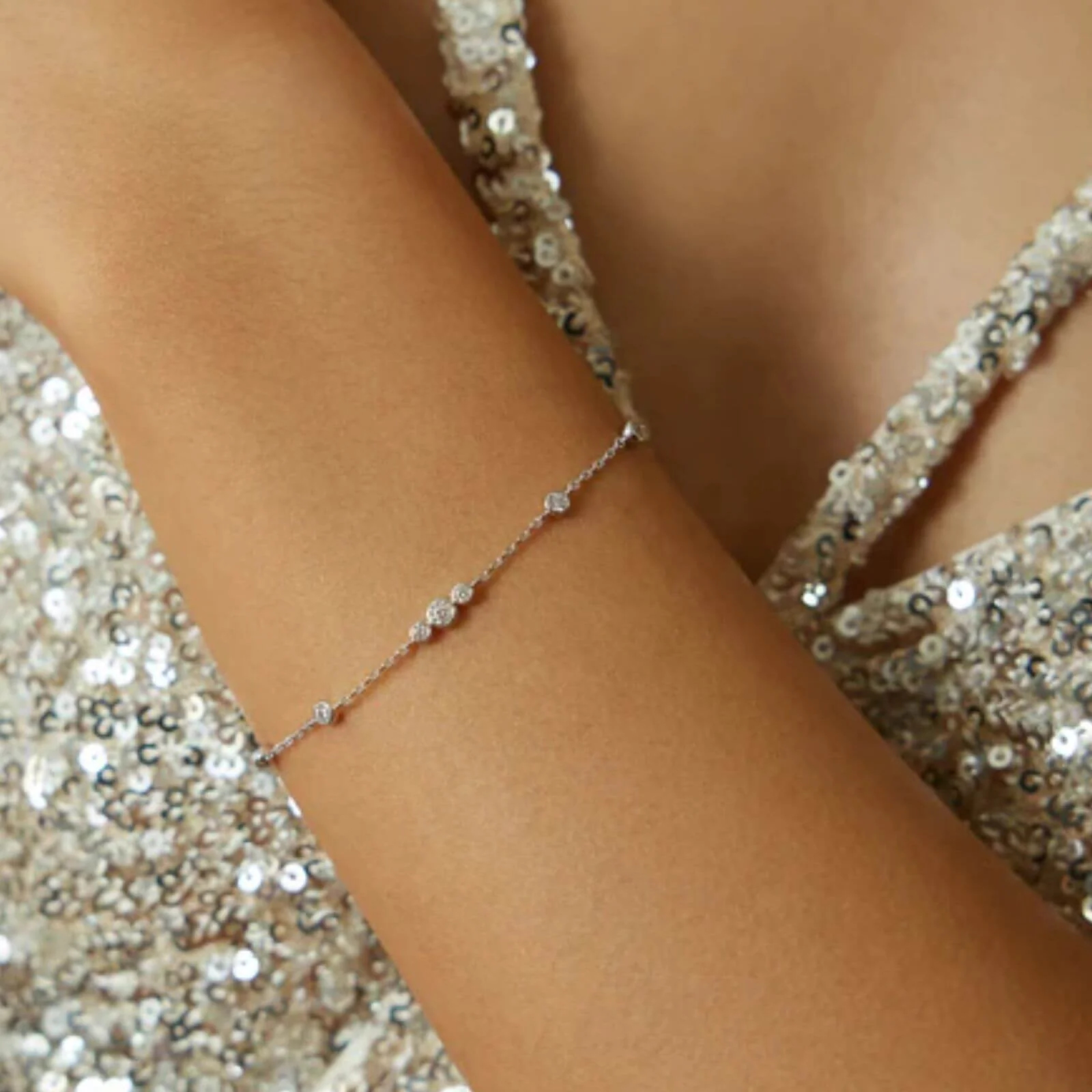 Ania Haie Miss Dainty Silver Cubic Zirconia Bracelet - Image 2