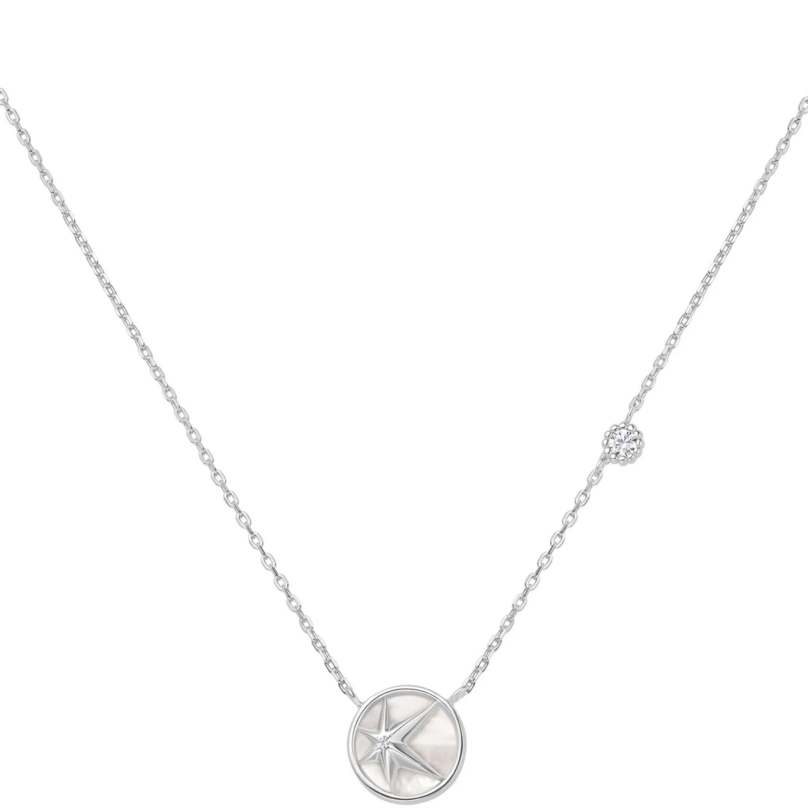 Ania Haie Miss Dainty Silver Starry Mother Of Pearl Necklace